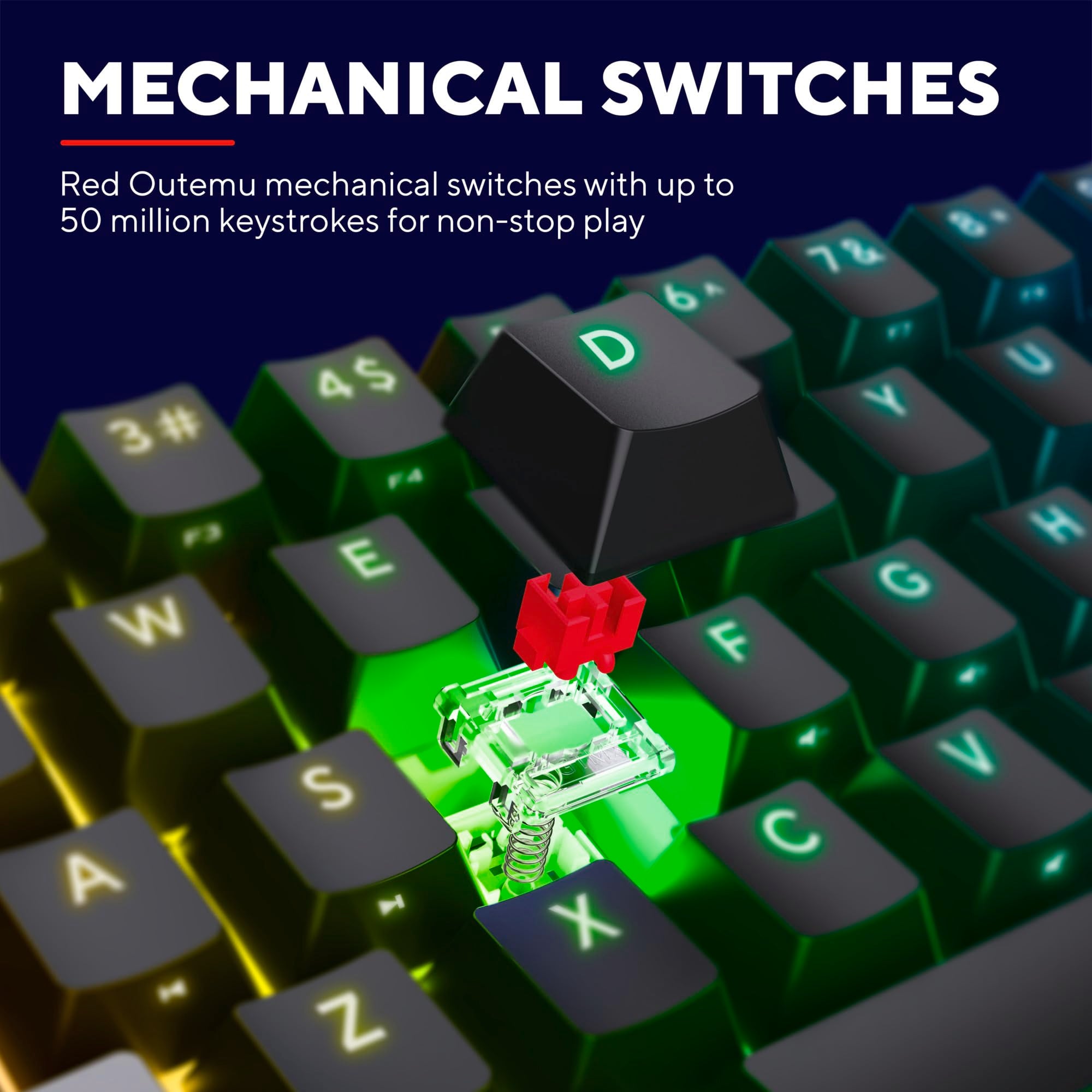 Trust Gaming GXT 867 Acira 60% Mechanical Keyboard UK Layout - RGB Backlit, Outemu Red Switches 14