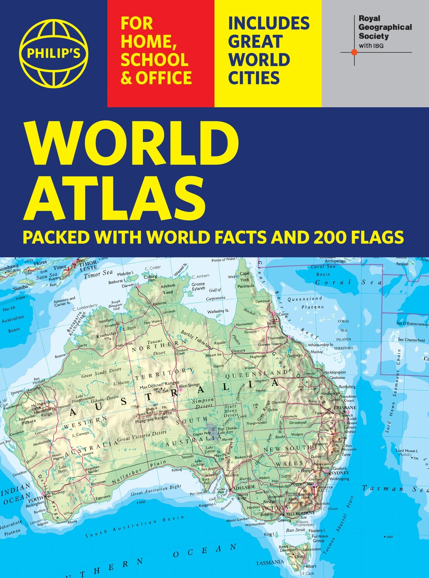 Philip's RGS World Atlas (A4) - Global Cities, Facts and Flags | Paperback 1