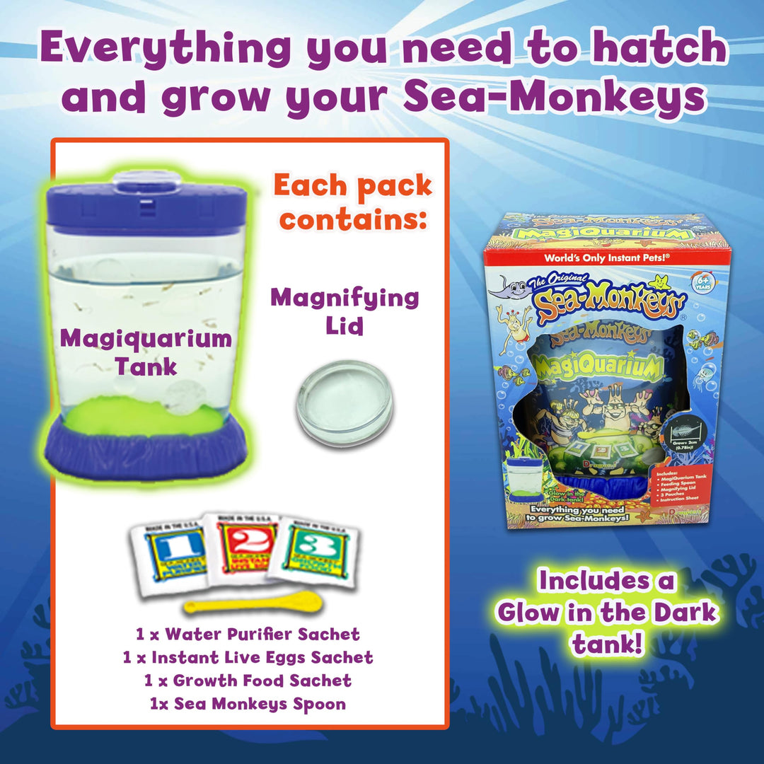 Sea Monkeys Glow in the Dark Magiquarium - Educational Science Kit for Kids 6+