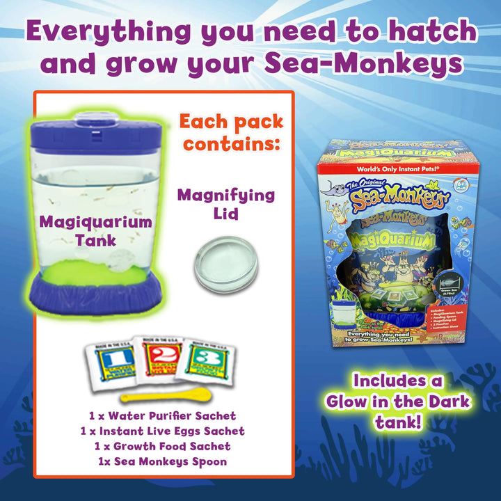 Sea Monkeys Glow in the Dark Magiquarium - Educational Science Kit for Kids 6+