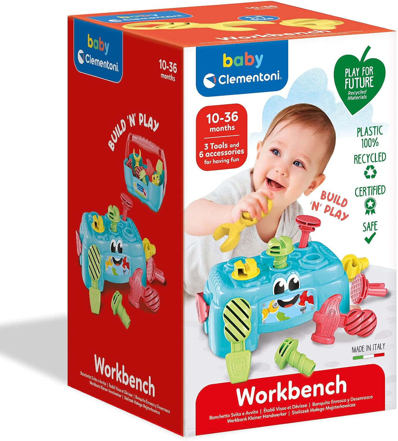 Clementoni Baby Work Bench - Educational Tool Playset for Toddlers 24M+ 6