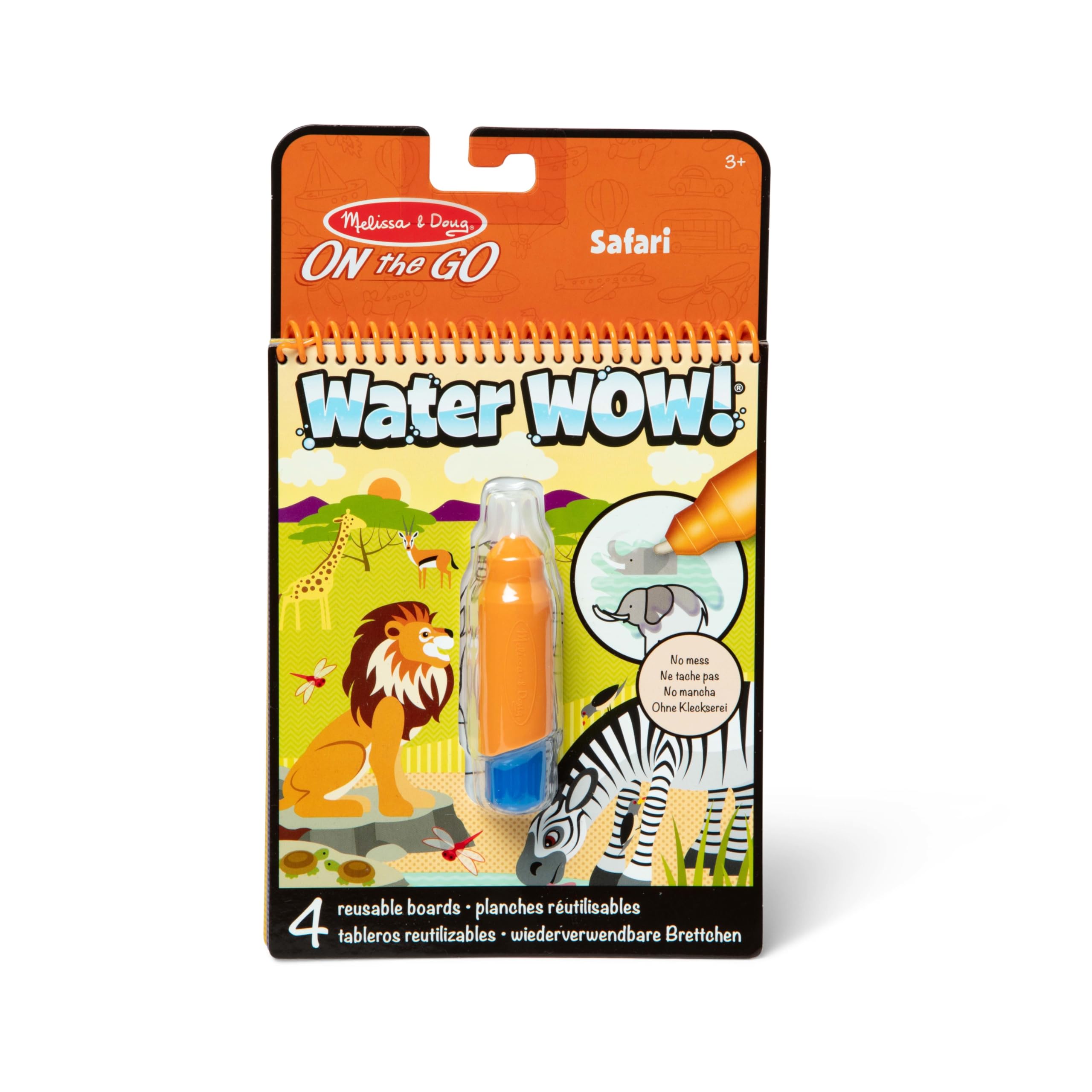Melissa & Doug Water Reveal Pad - Safari Activity Book | Reusable Pages | Ages 3-7