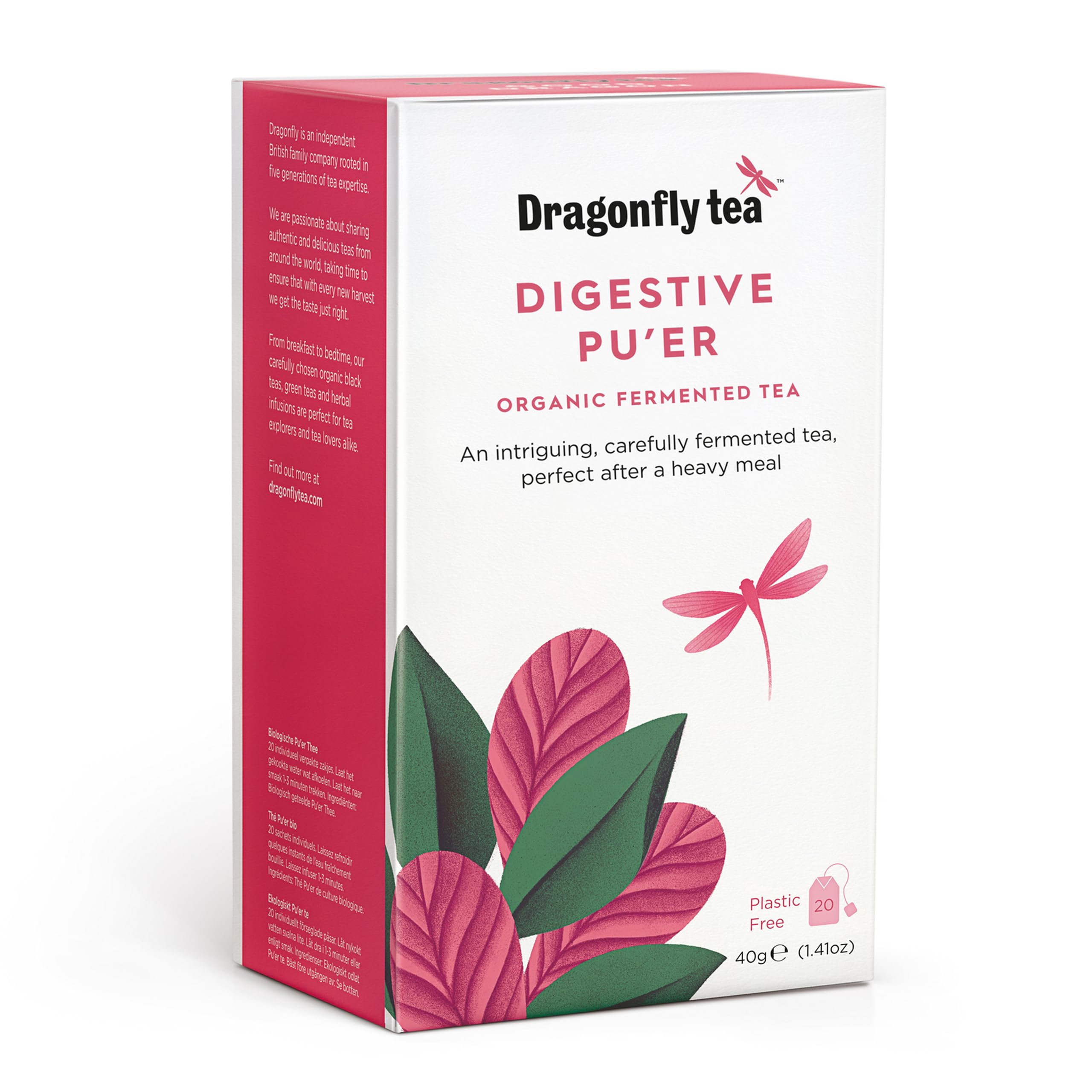 Dragonfly Tea - Good Dragon Organic Pu'er Tea, 80 Teabags (4 Pack)