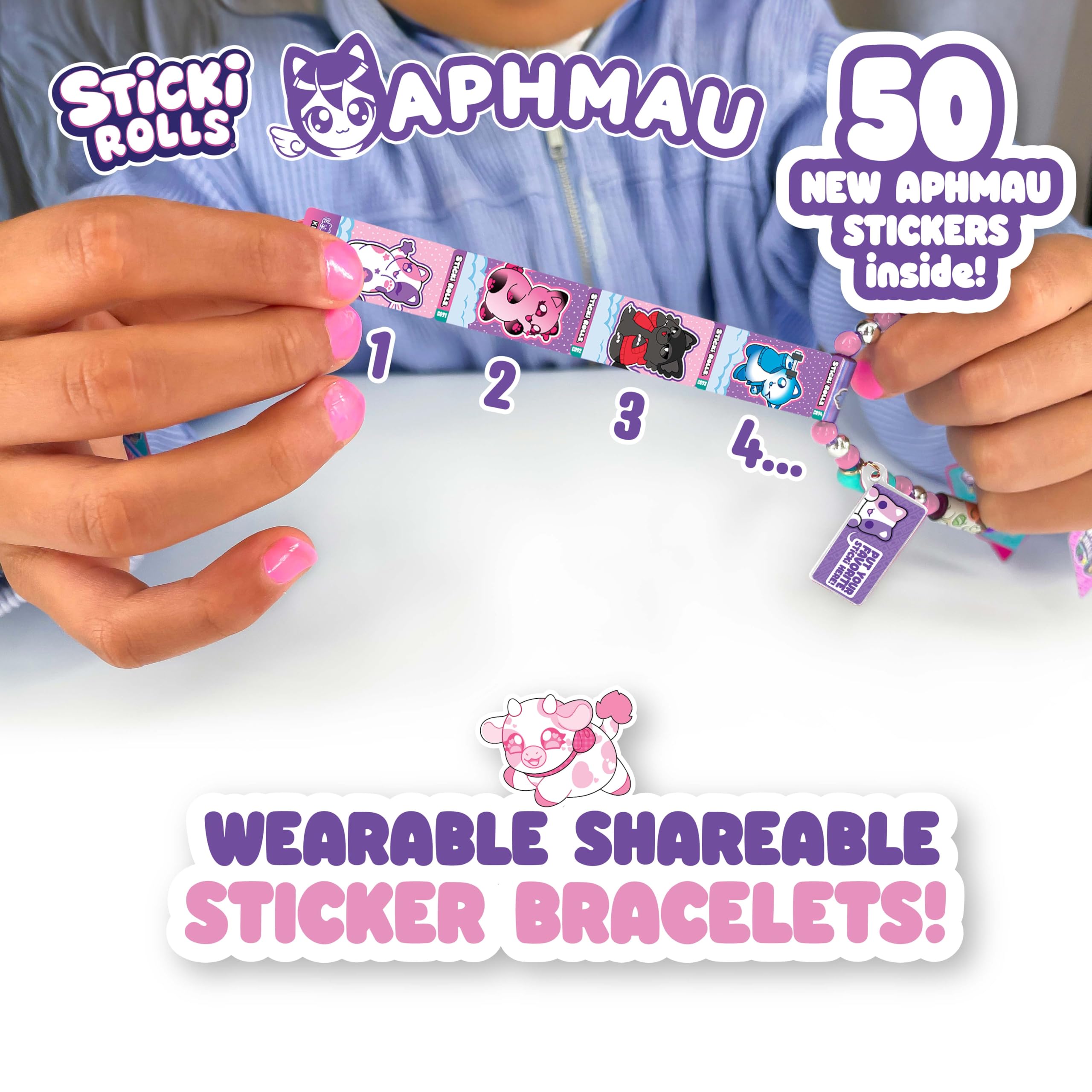 Sticki Rolls x Aphmau Capsules - Surprise Blind Pack with 50 Holographic Stickers & Bracelet 3