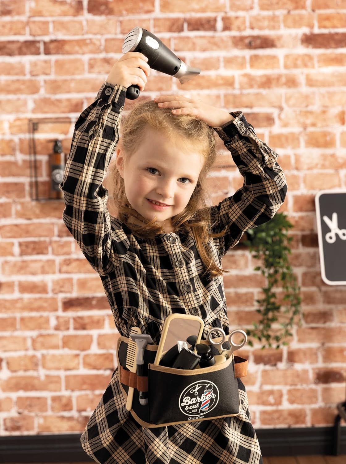 Smoby Barber Tool Belt Playset - 10-Piece Pretend Haircut Kit for Kids 3 Years and Up 15