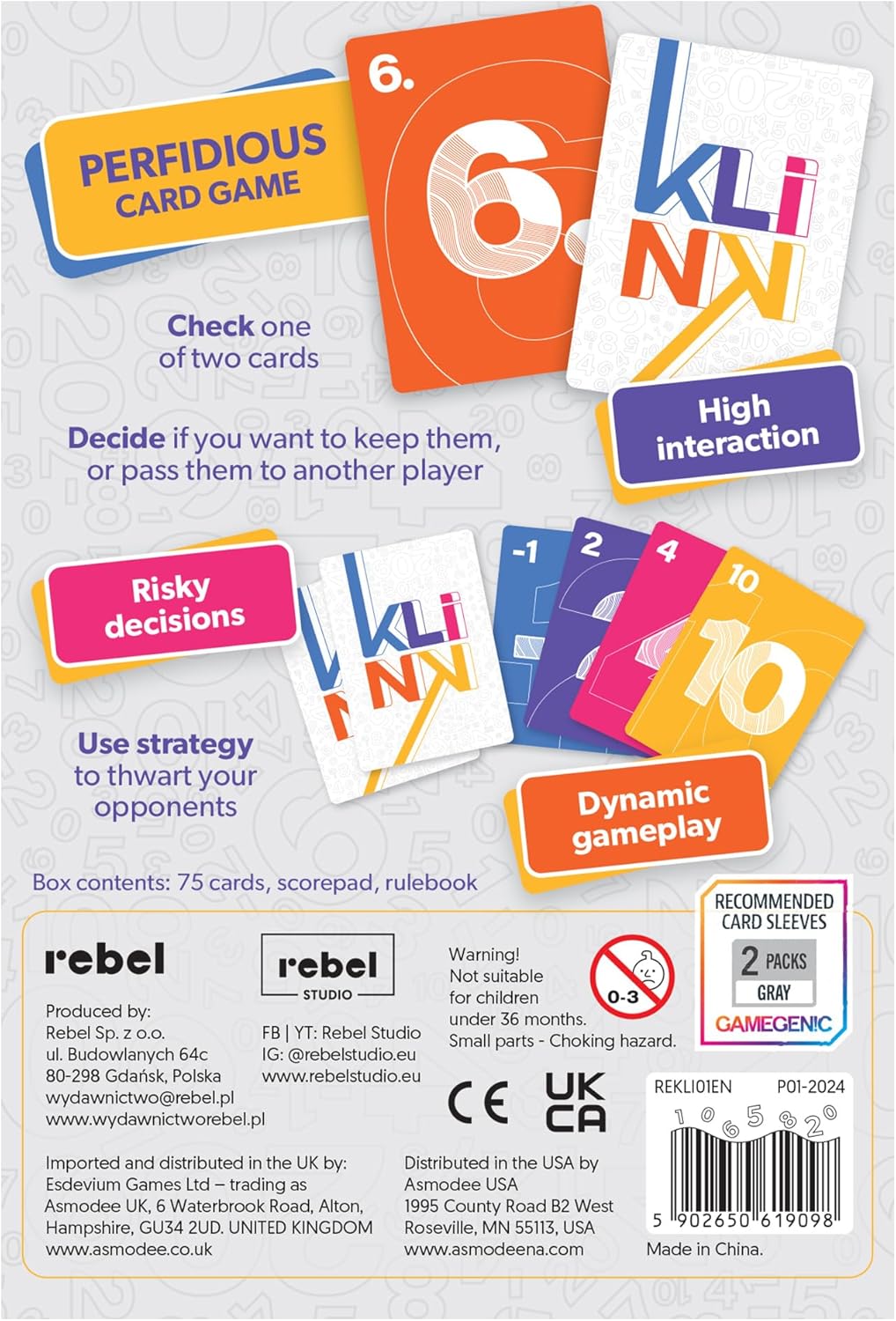Rebel Klink Card Game - Push Your Luck Numbers Game for Parties 7