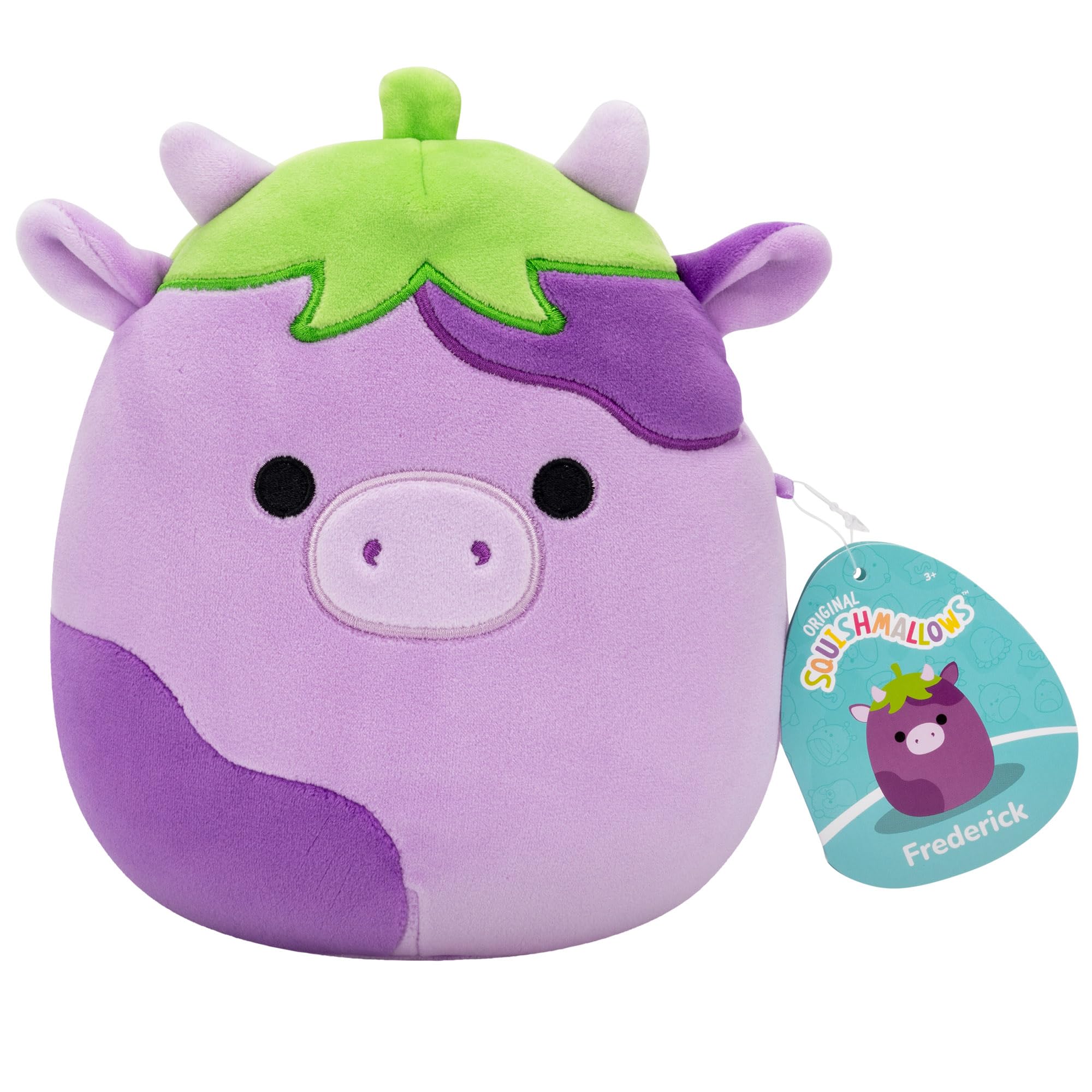 Squishmallows Frederick the Eggplant Cow - 7.5-Inch Plush Collectible for Ages 3+