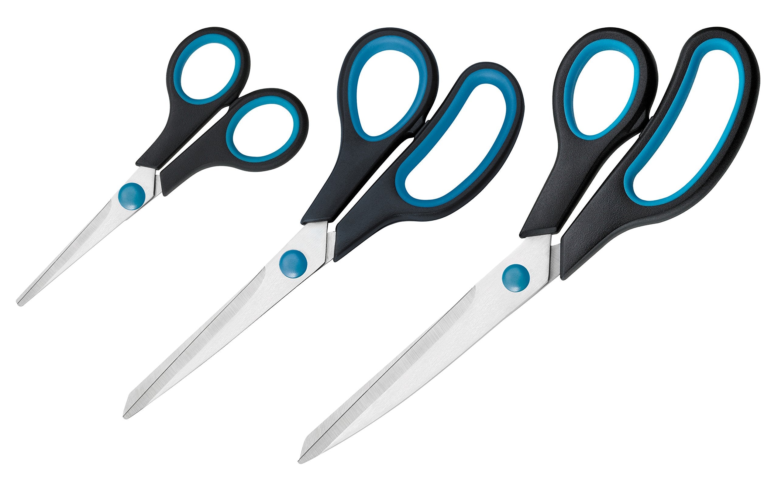 Westcott Easy Grip Scissors Set N-90027 00-I | 3 Piece Set | 13, 21, 25 cm | Stainless Steel 2