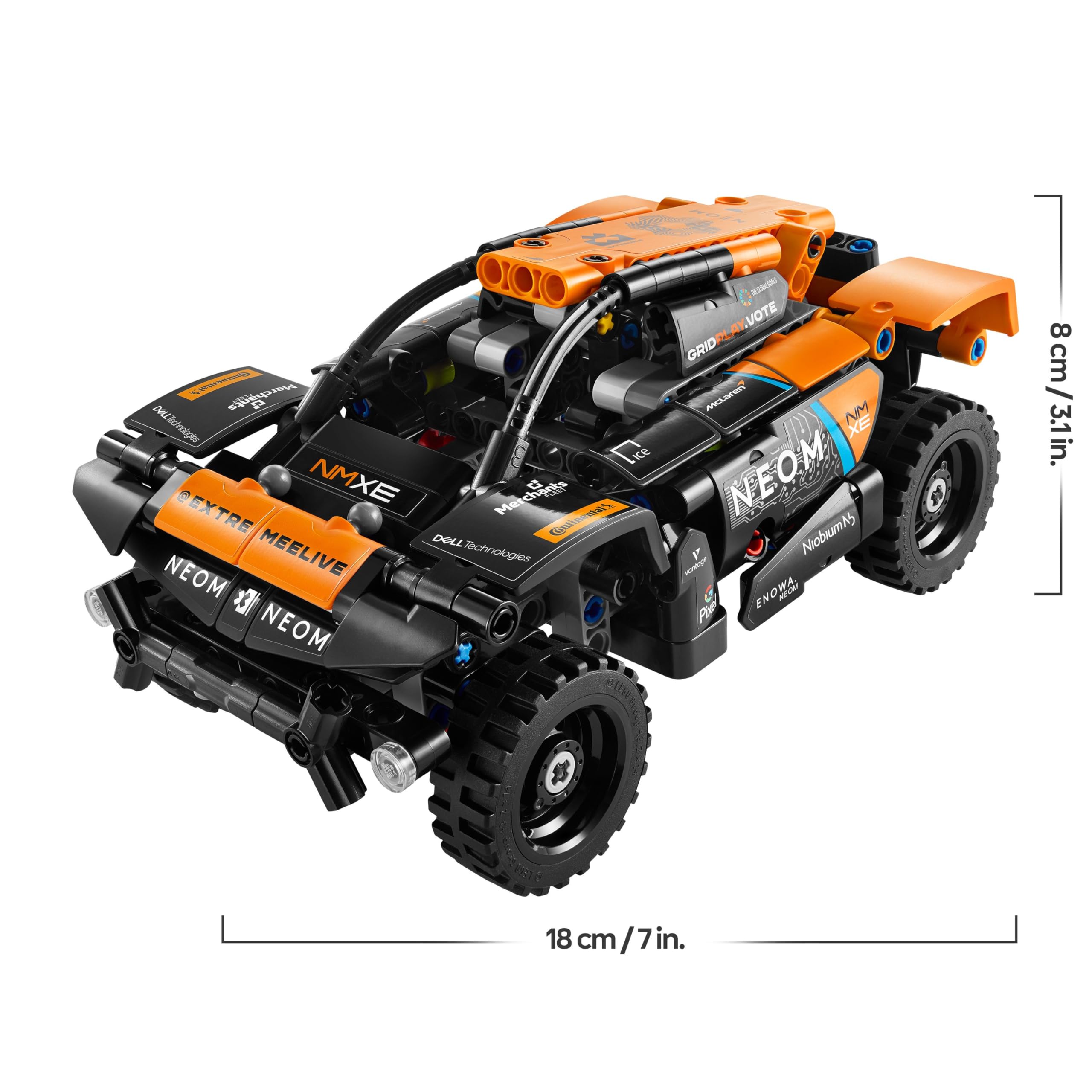 LEGO Technic NEOM McLaren Extreme E Race Car Toy - Pull-Back Action Vehicle for Kids 7+ 8