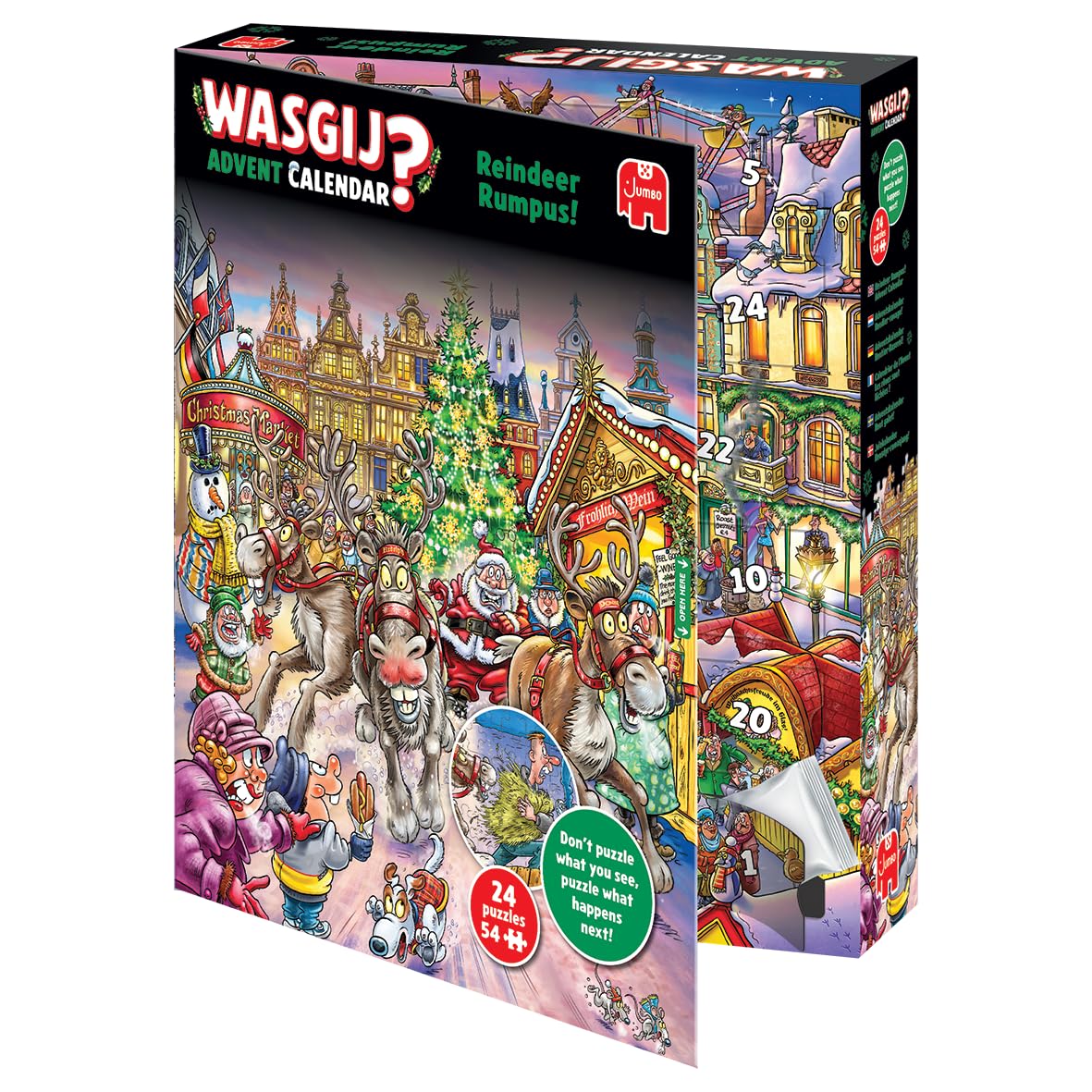 Wasgij Christmas Puzzle Advent Calendar 2025 - Reindeer Rumpus! 24 Daily 54-Piece Jigsaw Challenges 3