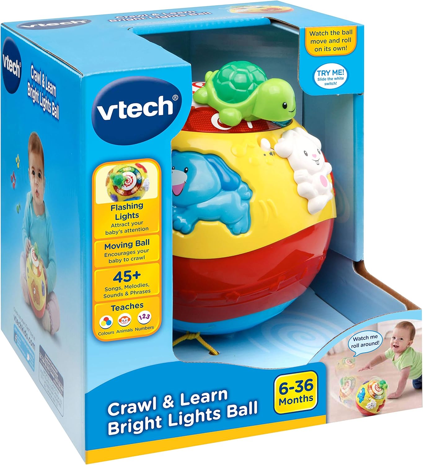 VTech Crawl & Learn Bright Lights Ball - Interactive Learning Toy for 6 Months+ 7