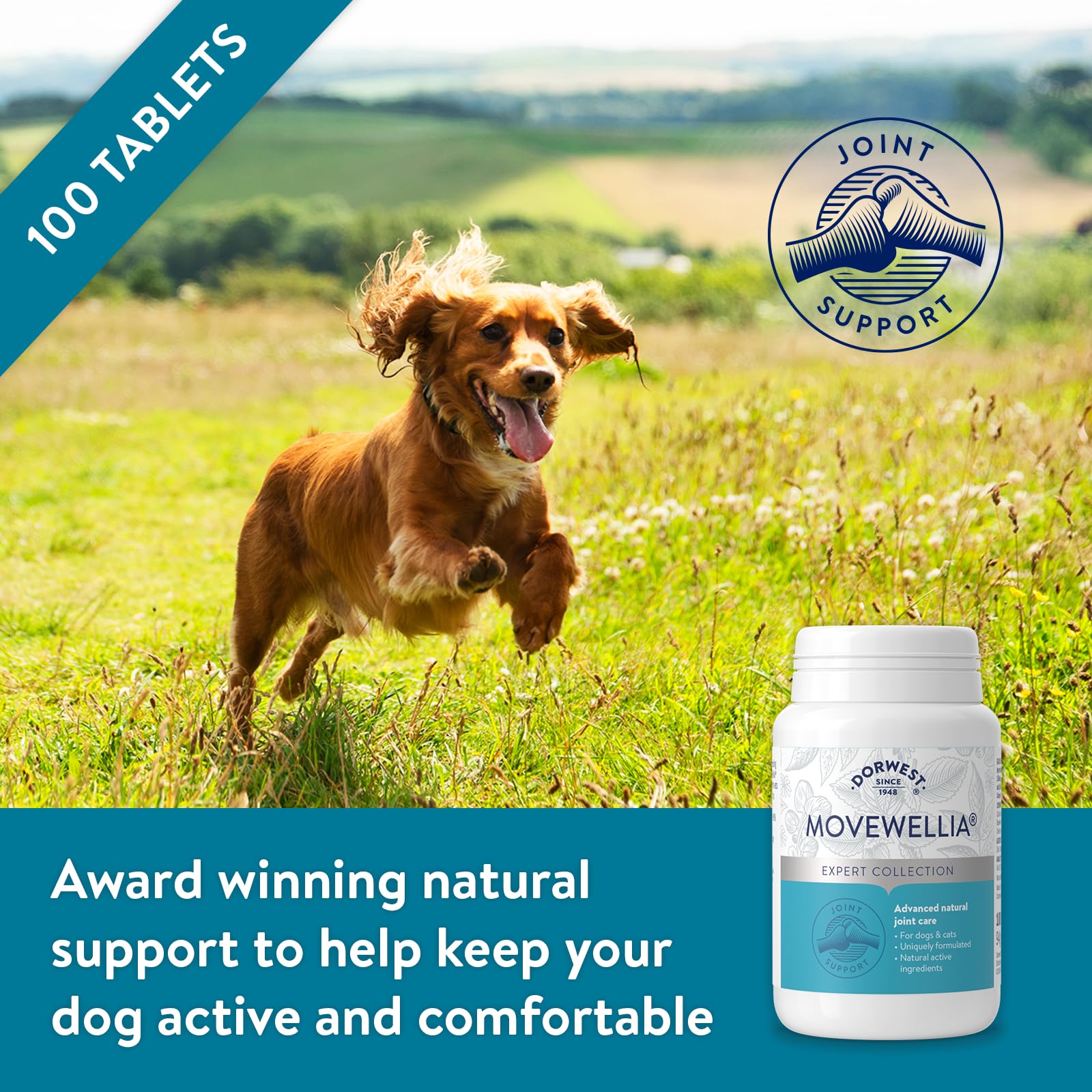 DORWEST HERBS MoveWellia Joint Care Supplement for Dogs and Cats - 100 Tablets