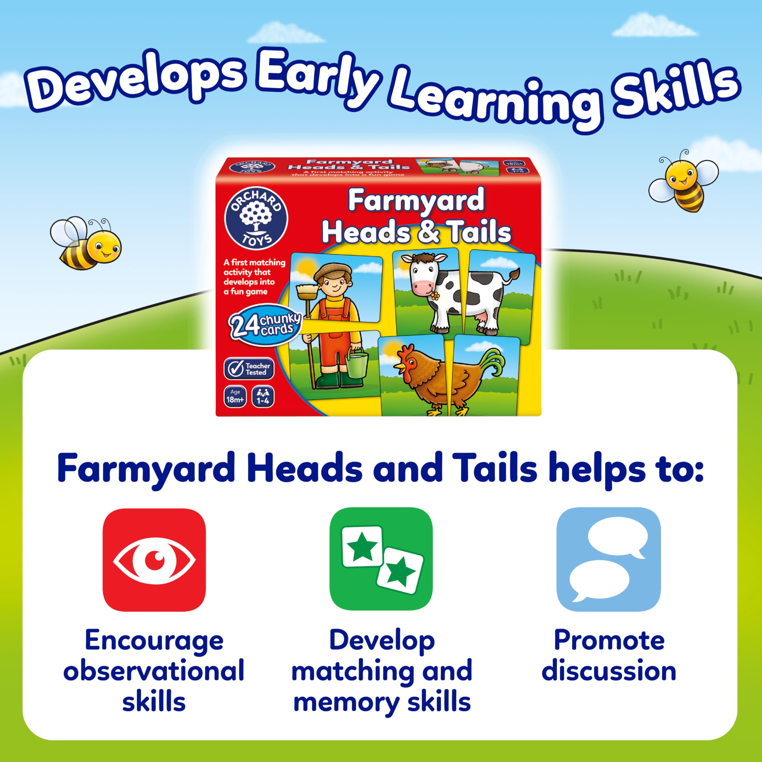 Orchard Toys Farmyard Heads &amp; Tails Kartenspiel 8