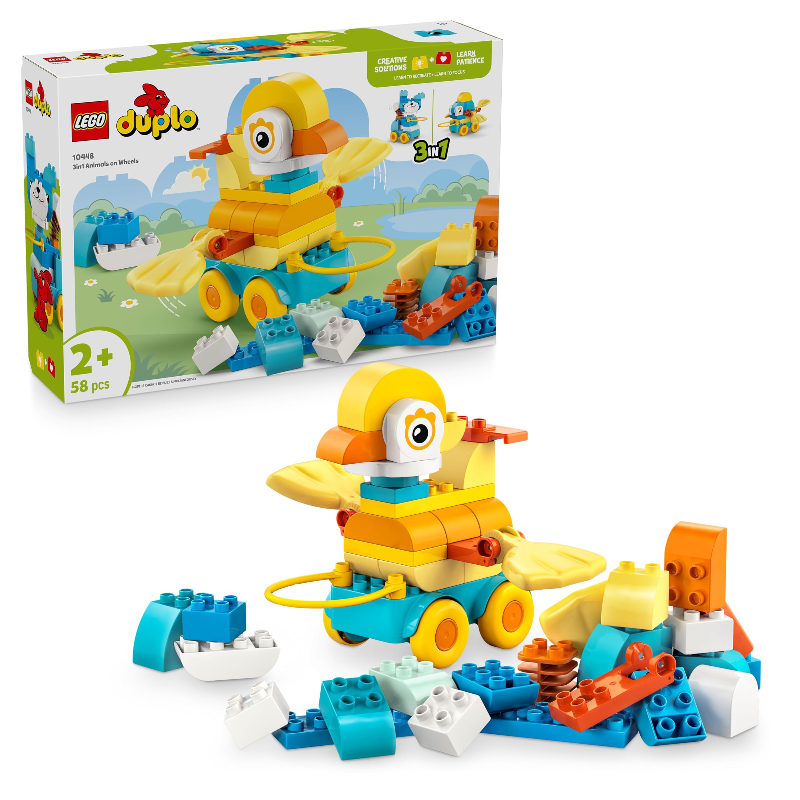 LEGO DUPLO Town 10448 3in1 Animals on Wheels Building Set | Ages 2+ 1