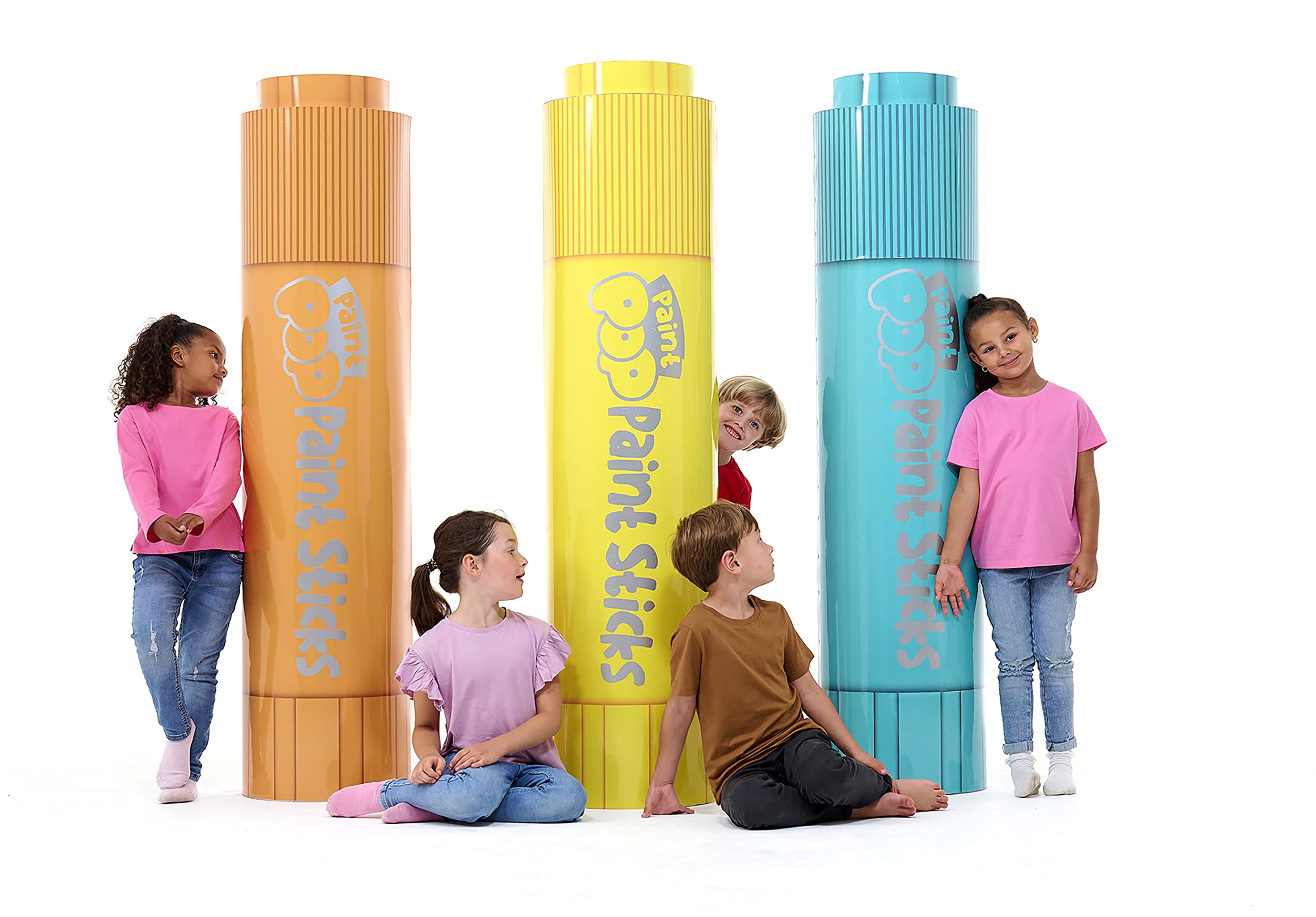 Paint Pop Paint Sticks - 30 Pack Assorted Colors Giant Storage Tube | Mess-Free Painting for Kids 9