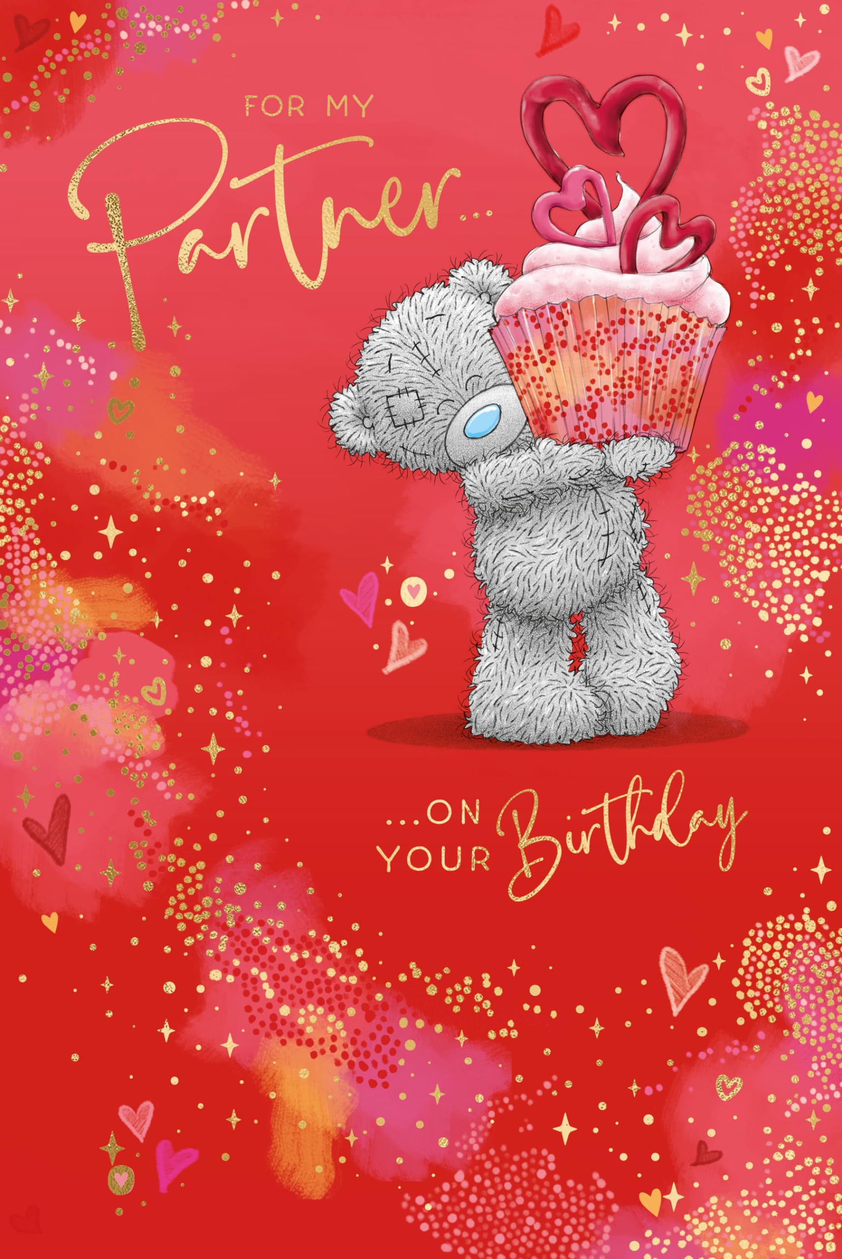 Me To You Tatty Teddy Birthday Greeting Card for Partner | 6x9in | Gold Lettering 1