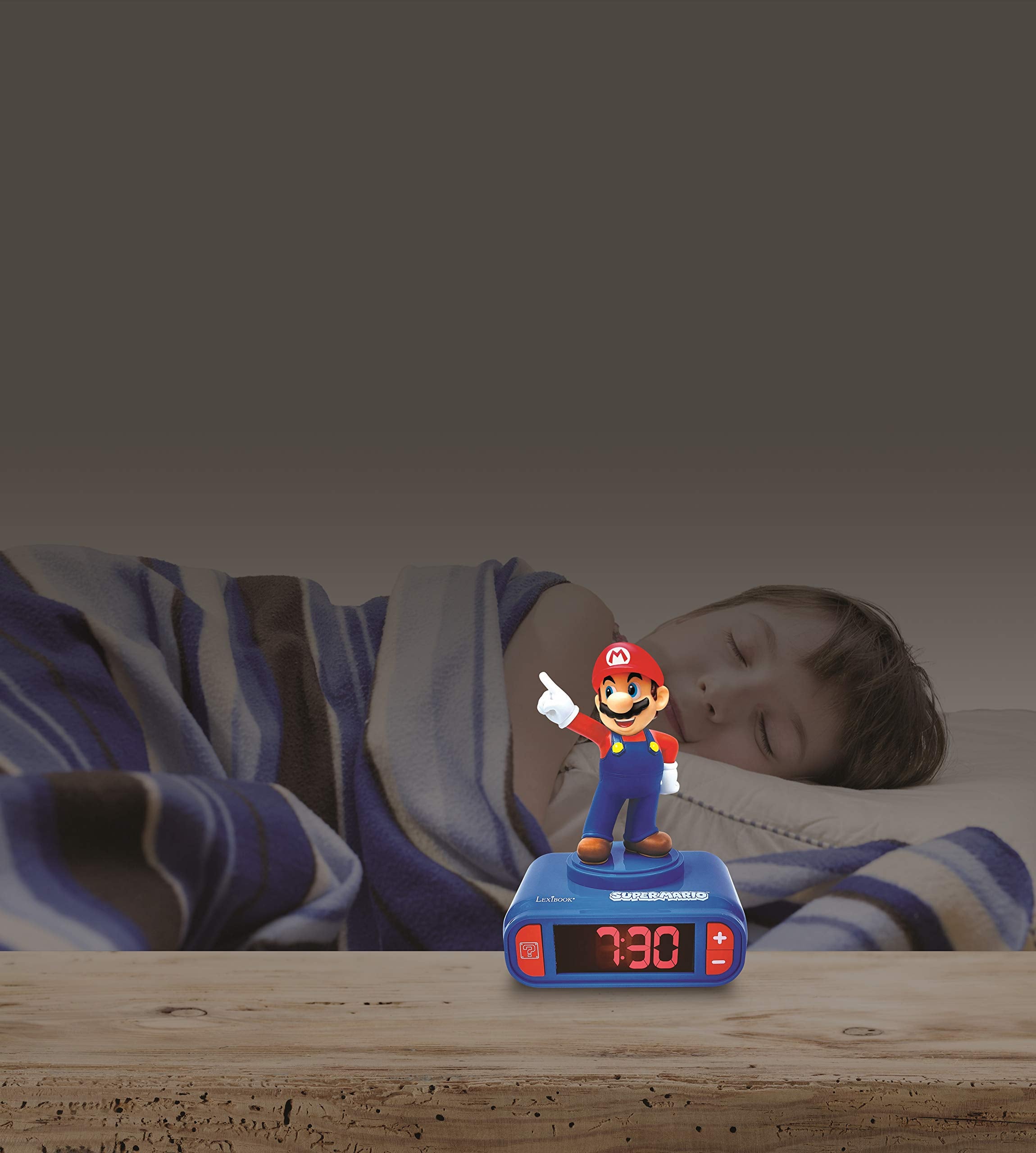 Super Mario - Nintendo Digital Alarm Clock with Sound Effects - Blue/Red 5