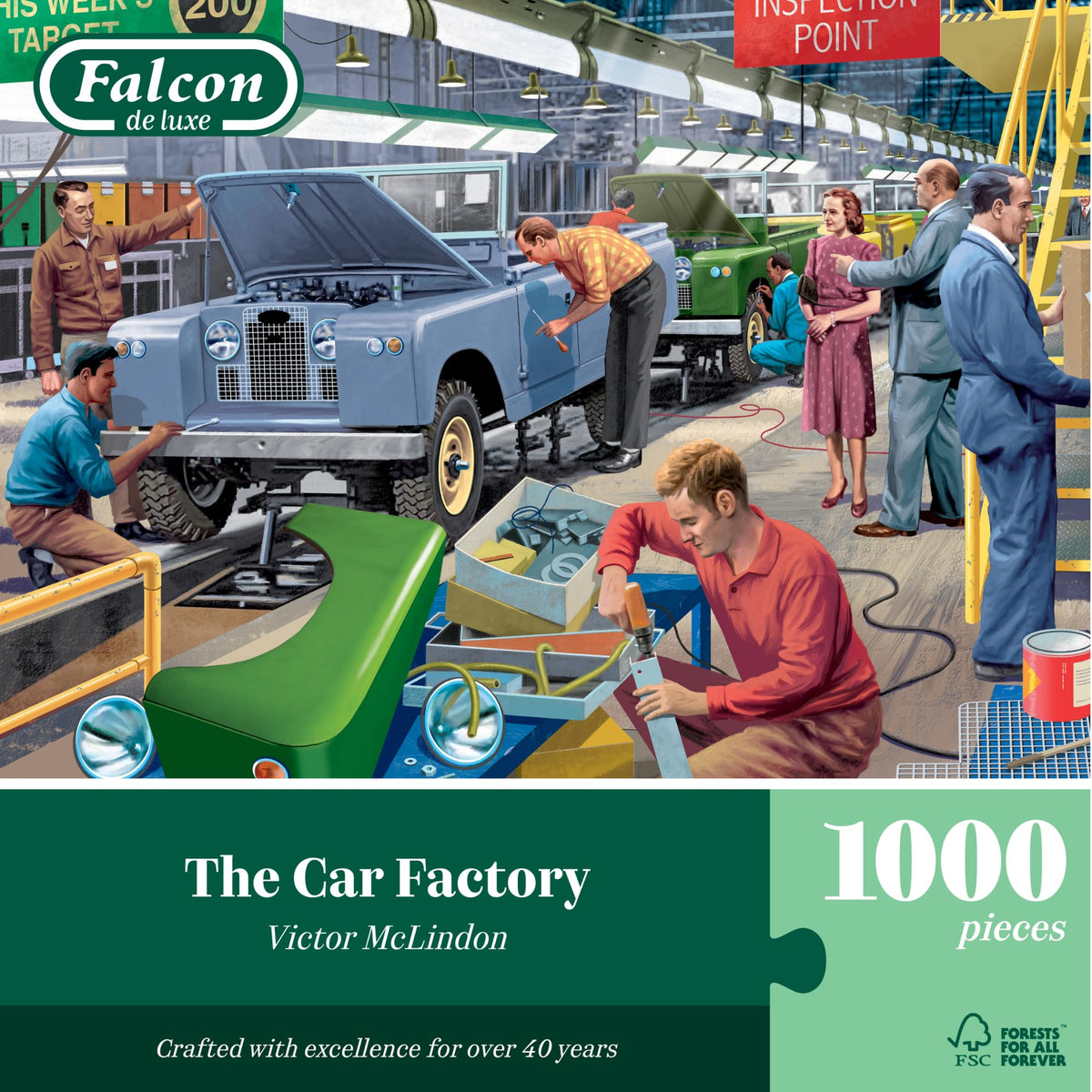 Falcon The Car Factory 1000 Piece Jigsaw Puzzle - Recycled Cardboard | Large Puzzle | Unisex Adult