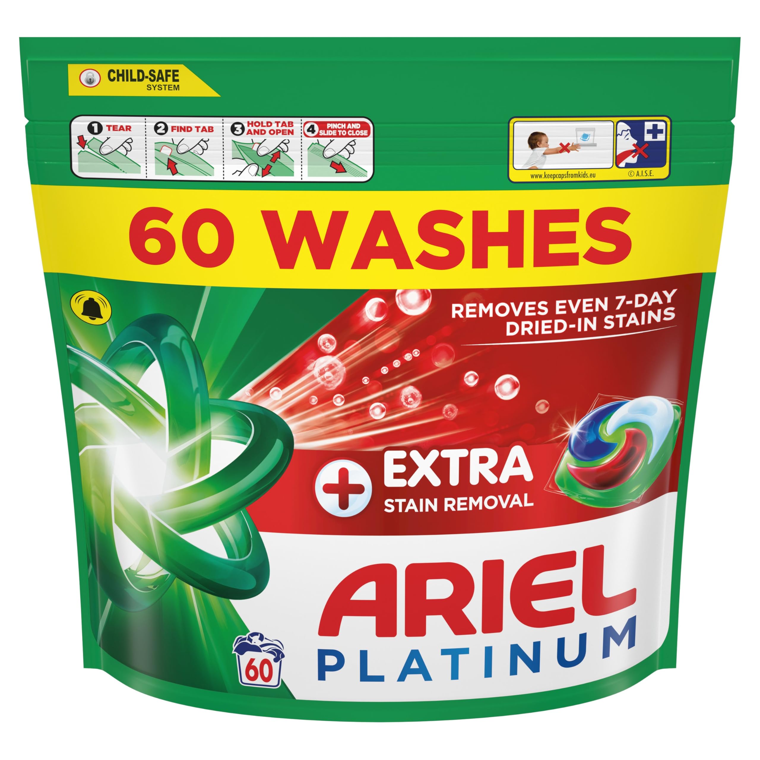 Ariel Platinum PODS Washing Liquid Laundry Detergent Capsules, 60 Washes