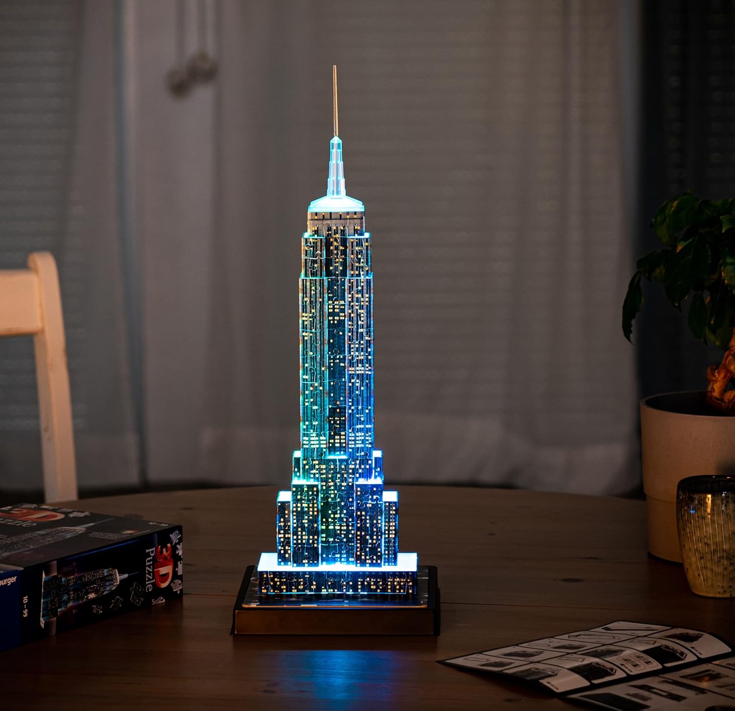 Ravensburger Empire State Building 3D Puzzle - Night Edition with LED Lighting, 216 Pieces 12