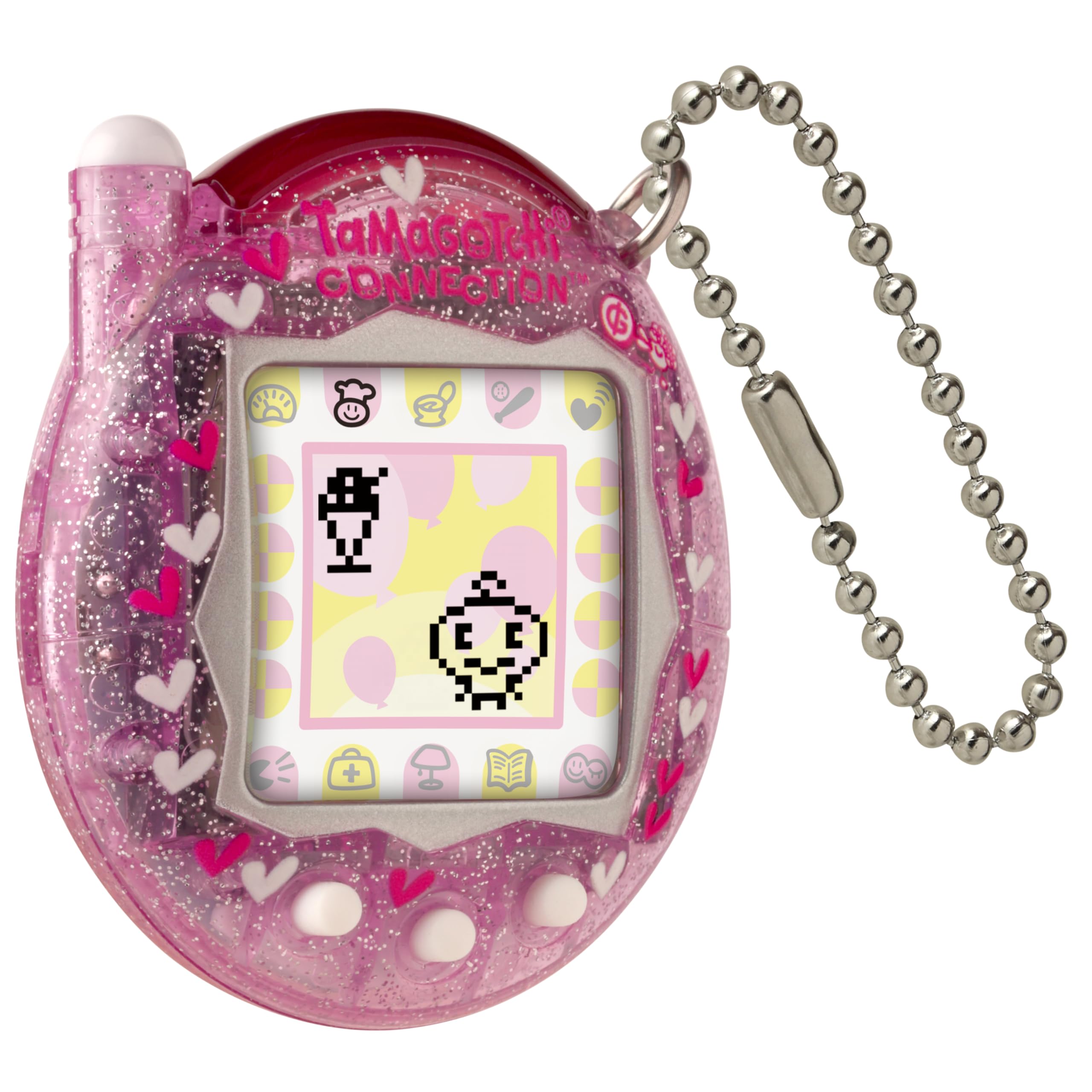 Tamagotchi Connection Digital Pet - Pink Glitter Shell with Infrared Connection & 6 Mini Games 6