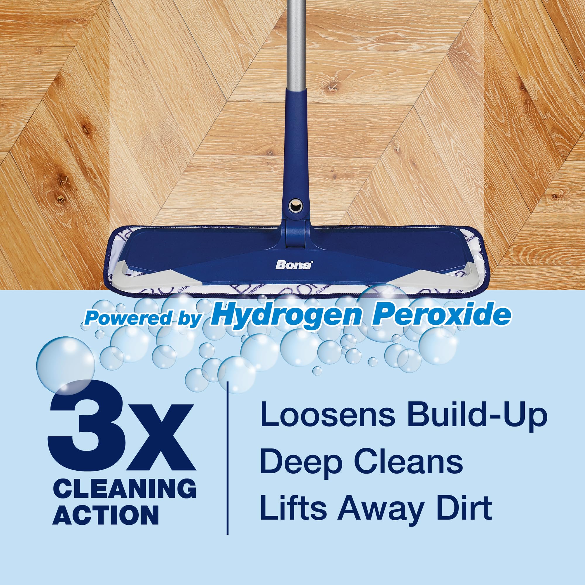 Bona OxyPower Wood Floor Cleaner Liquid for Varnished or Hard Waxed Floors | 1 Litre Spray