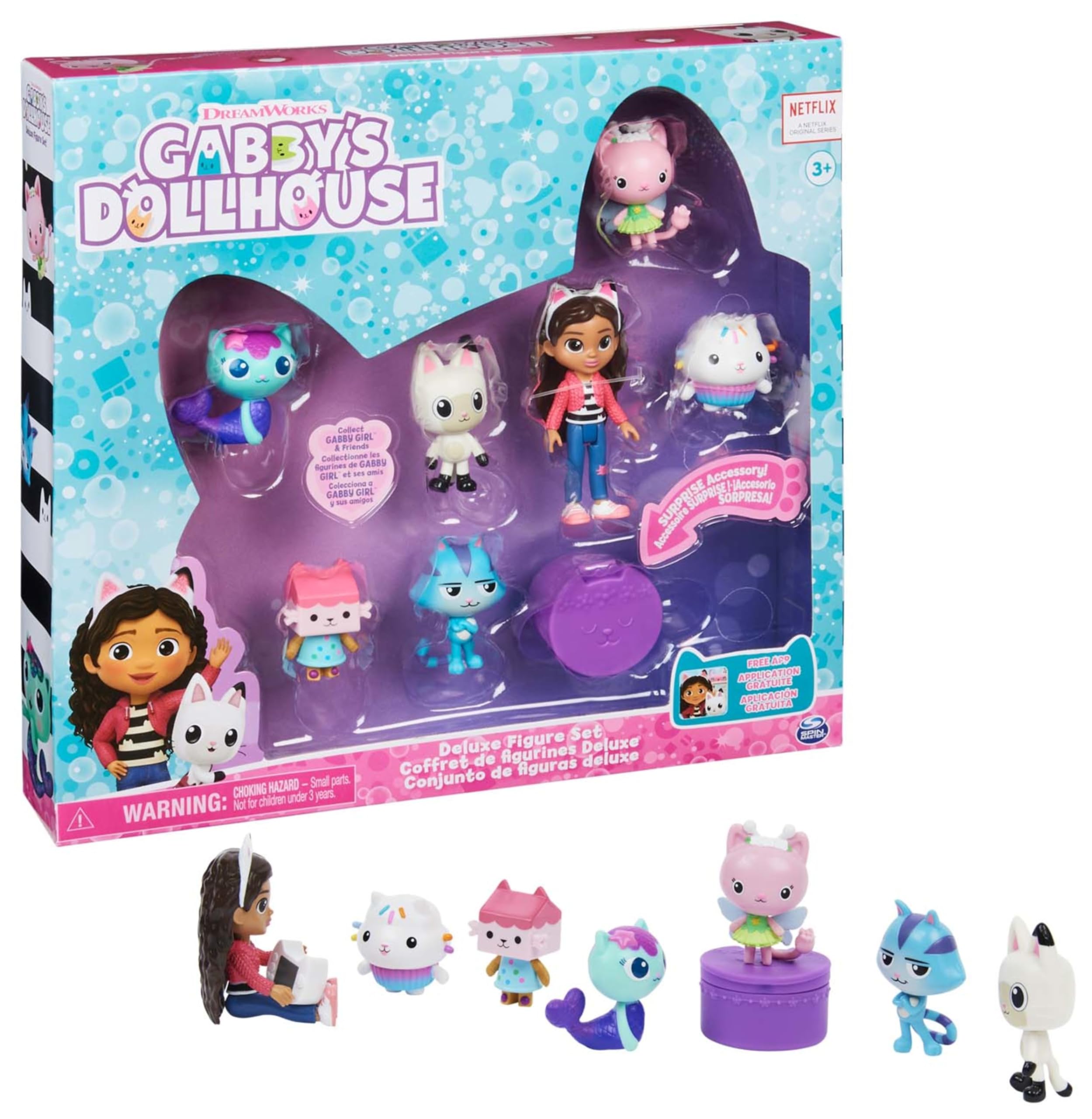 Gabby's Dollhouse Deluxe Figure Gift Set - 7 Toy Figures with Surprise Accessory, Ages 3+