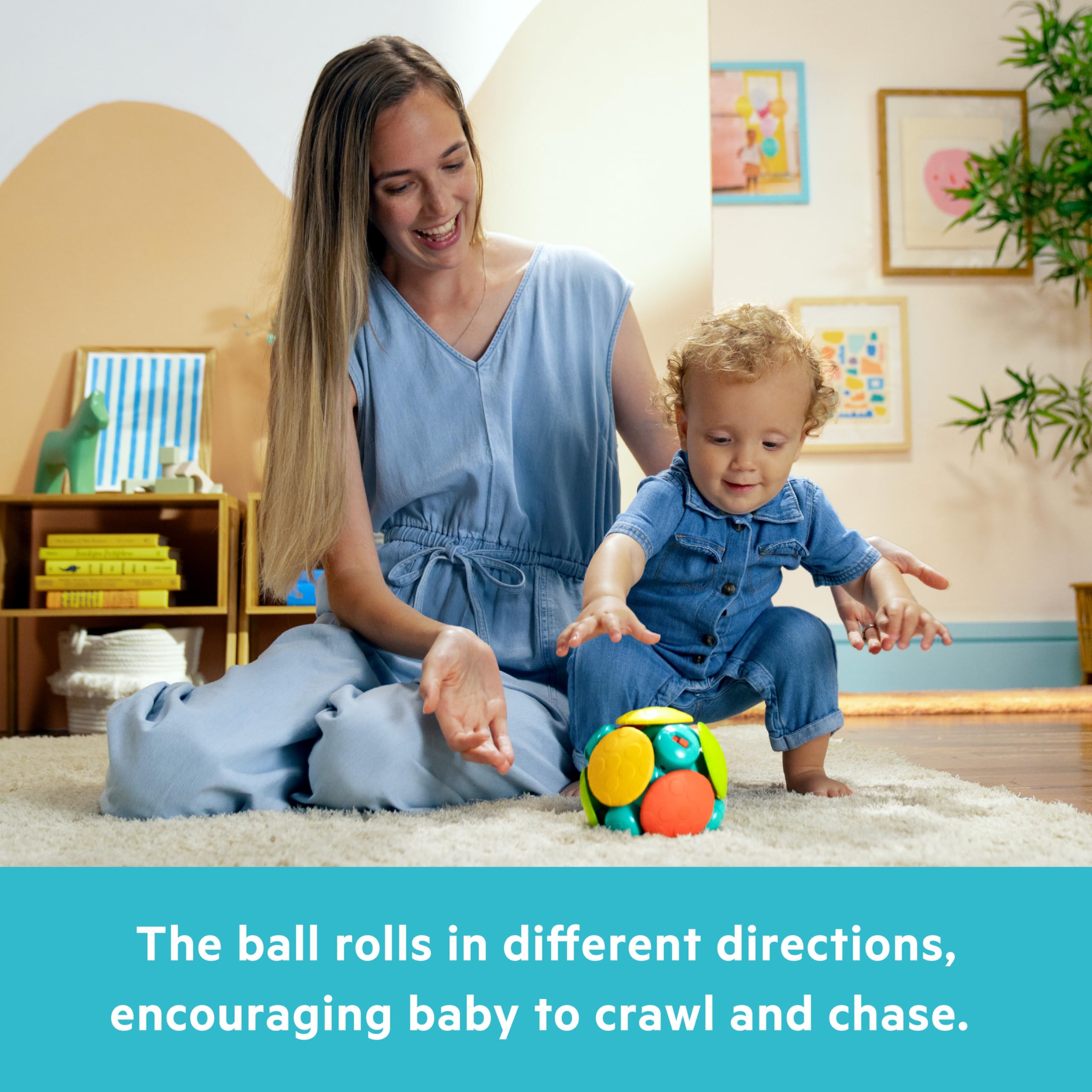 Bright Starts Wobble Bobble Ball - Interactive Chase Toy for Babies 16