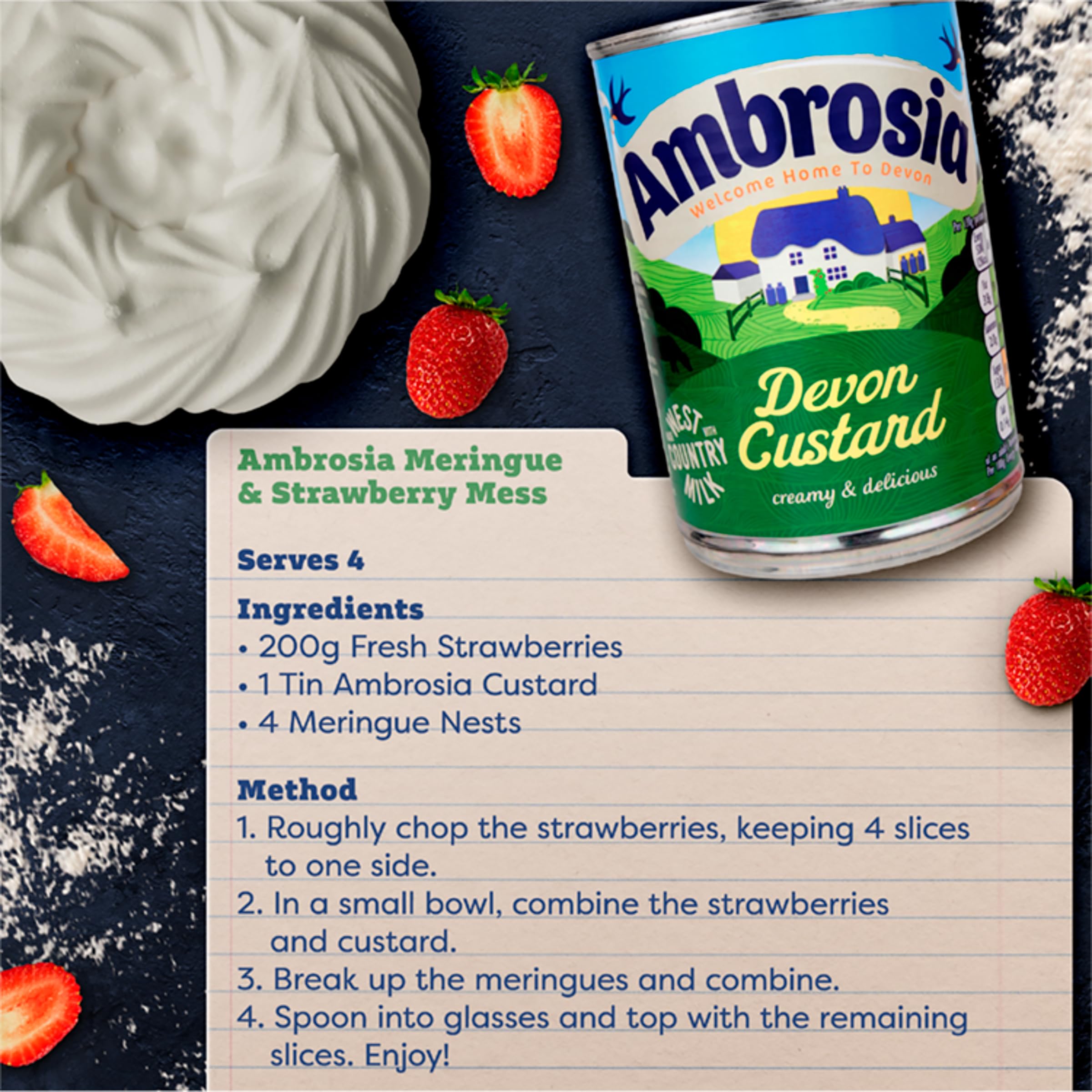Ambrosia - Devon Custard Original Recipe Creamy Ready-to-Eat Dessert 400g 6