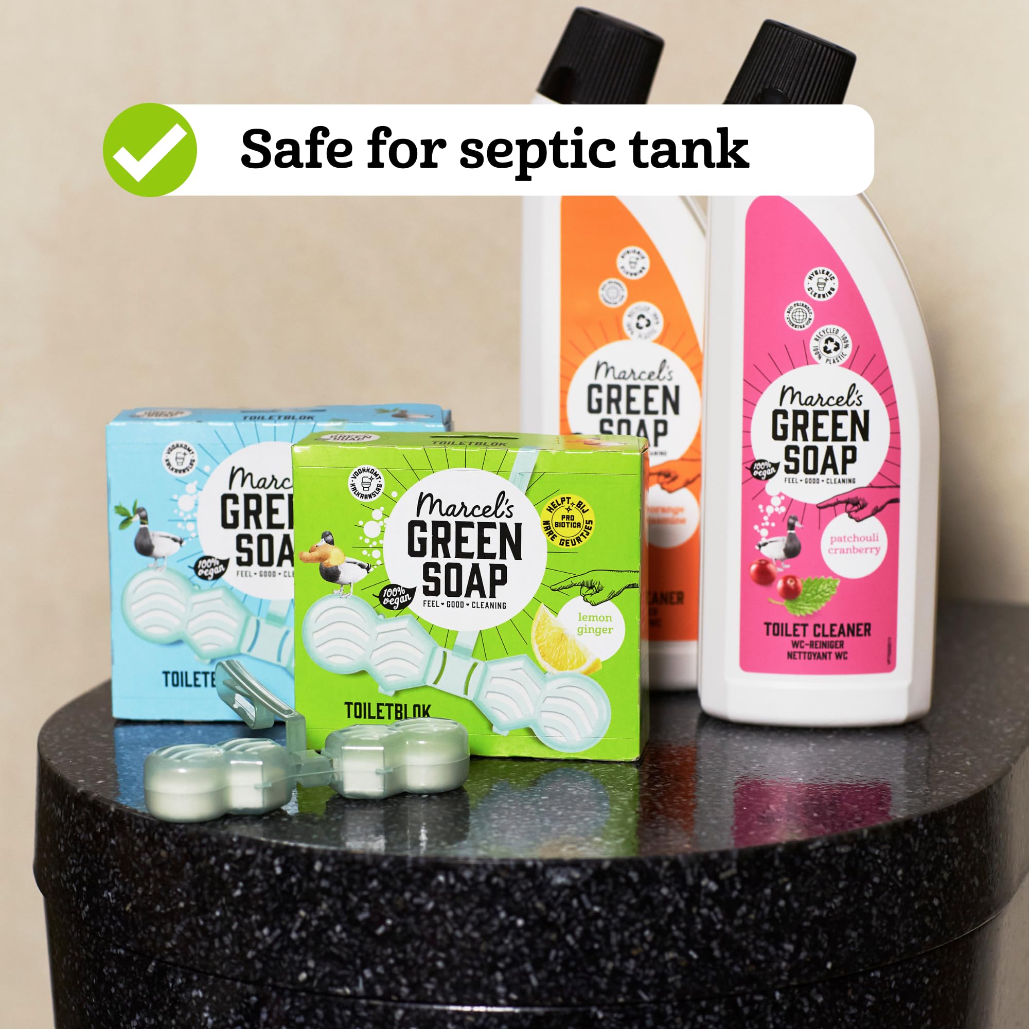 Marcel's Green Soap - Mint & Eucalyptus Toilet Rim Block 6