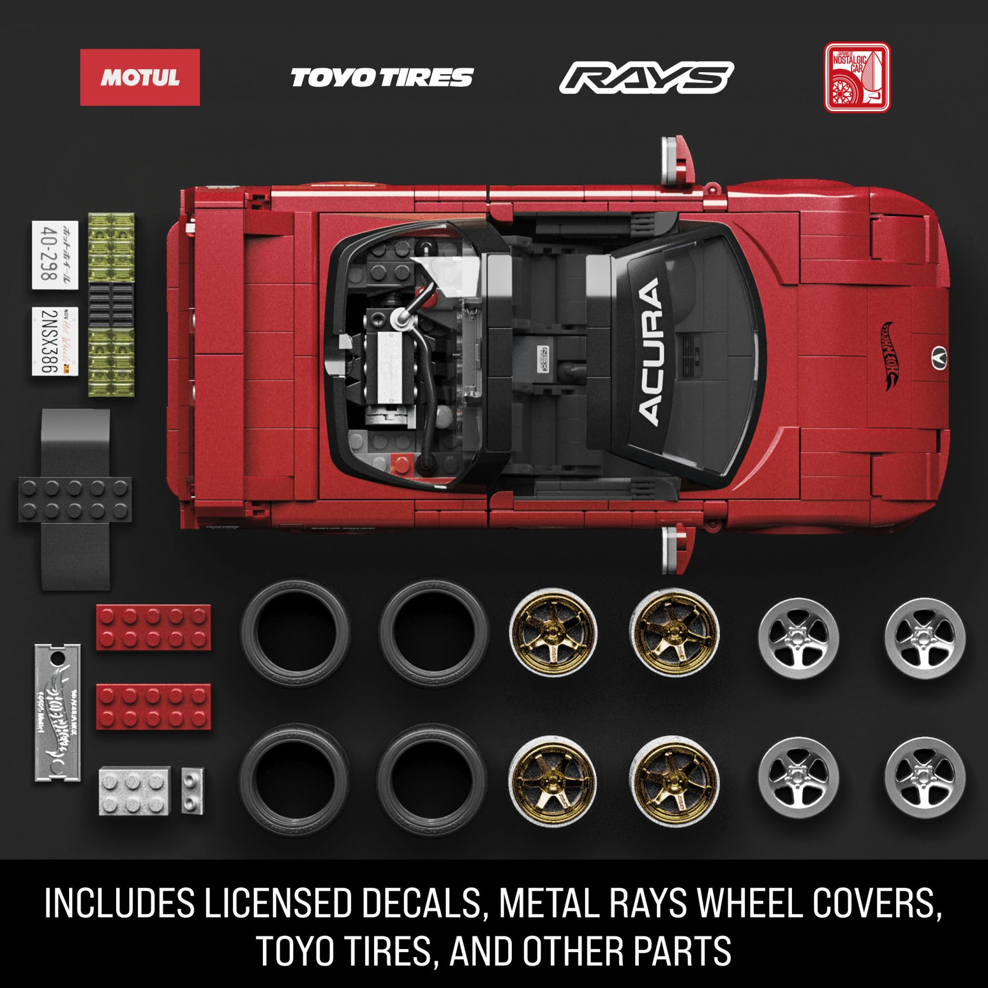 Mattel Brick Shop Hot Wheels Elite Series '90 Acura NSX Building Set - 871-Piece Vehicle Model for Ages 10+ 5