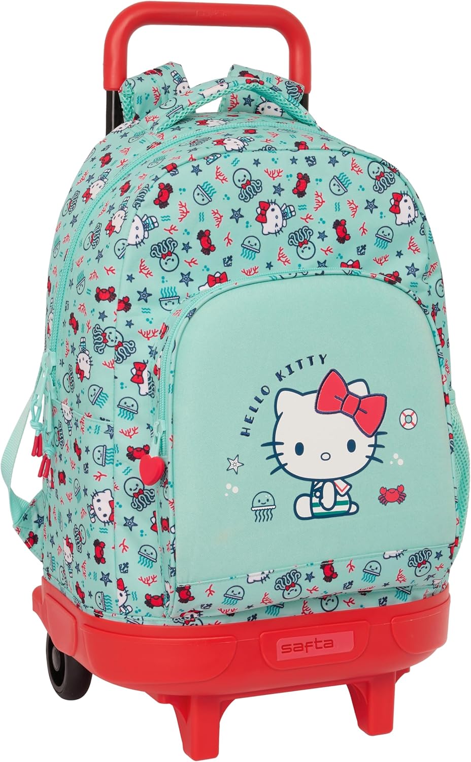 Safta Hello Kitty Sea Lovers Compact Trolley Backpack with Wheels (M918D)