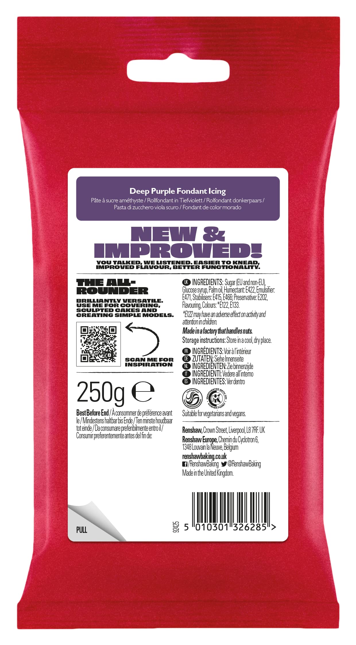 Renshaw Deep Purple Just Roll With It Fondant Icing, 250g 6