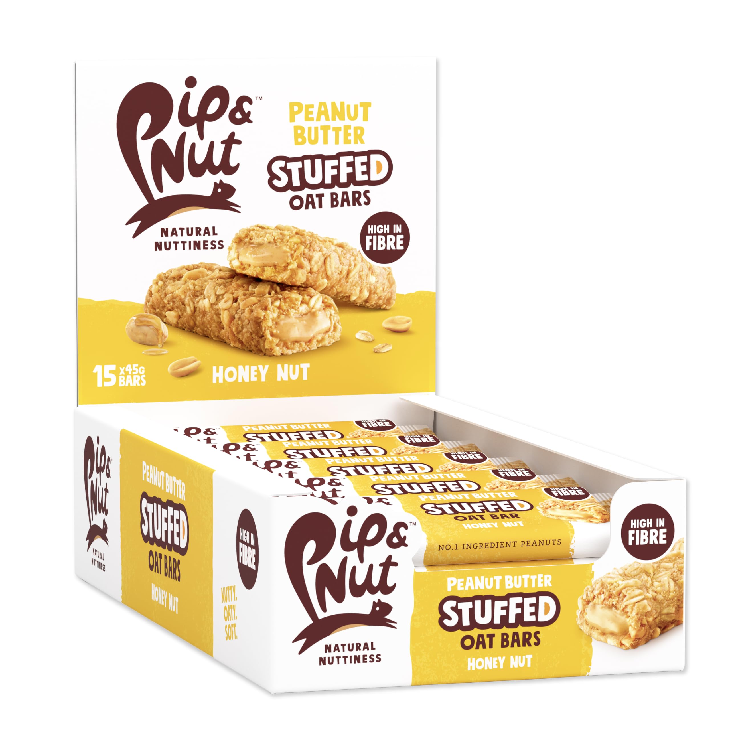 Pip & Nut Peanut Butter Stuffed Honey Nut Oat Bar - Energy Boost | 15 x 45g Bars 1