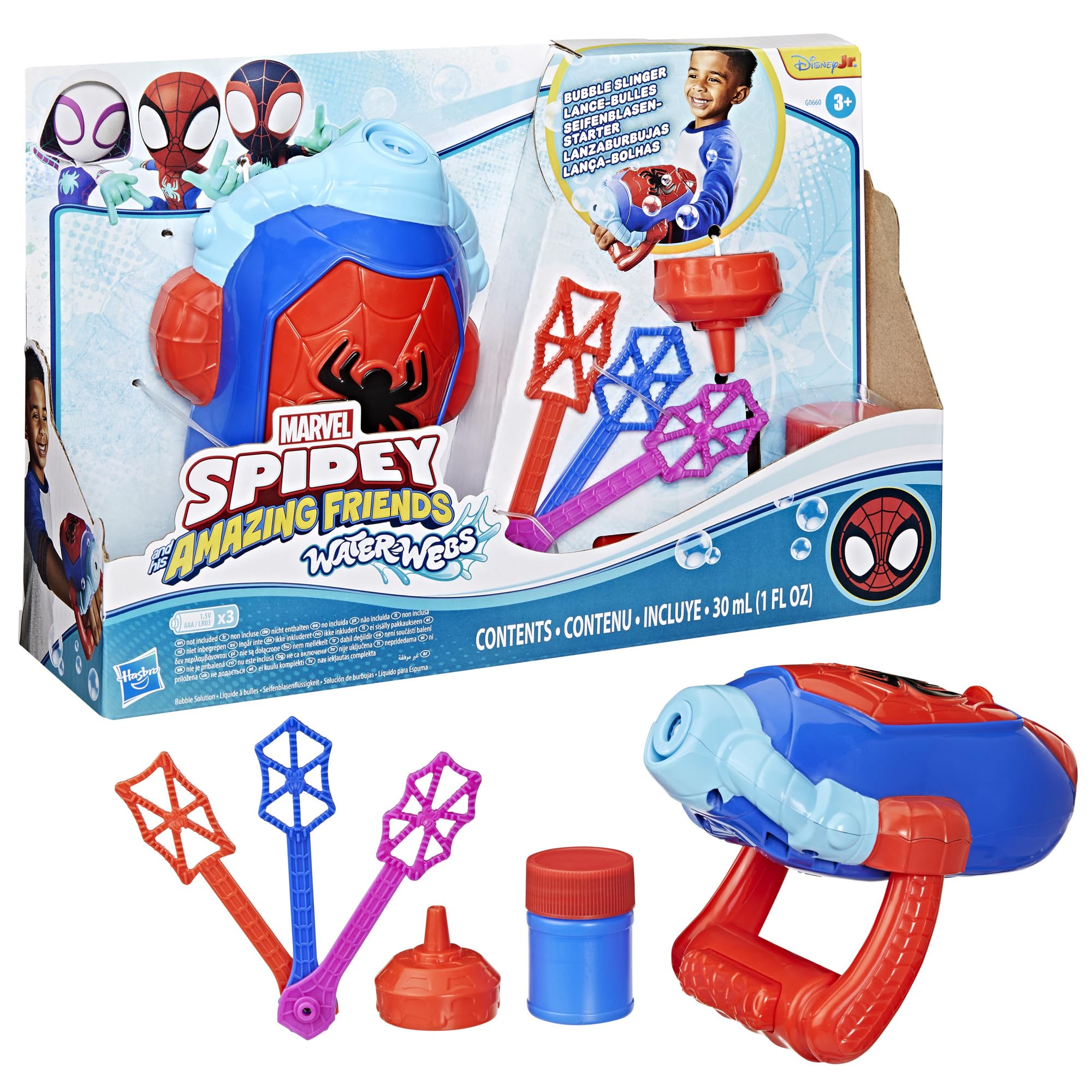 Spidey and His Amazing Friends Water-Webs Bubble Slinger Electronic Toy - Ages 3+ 8