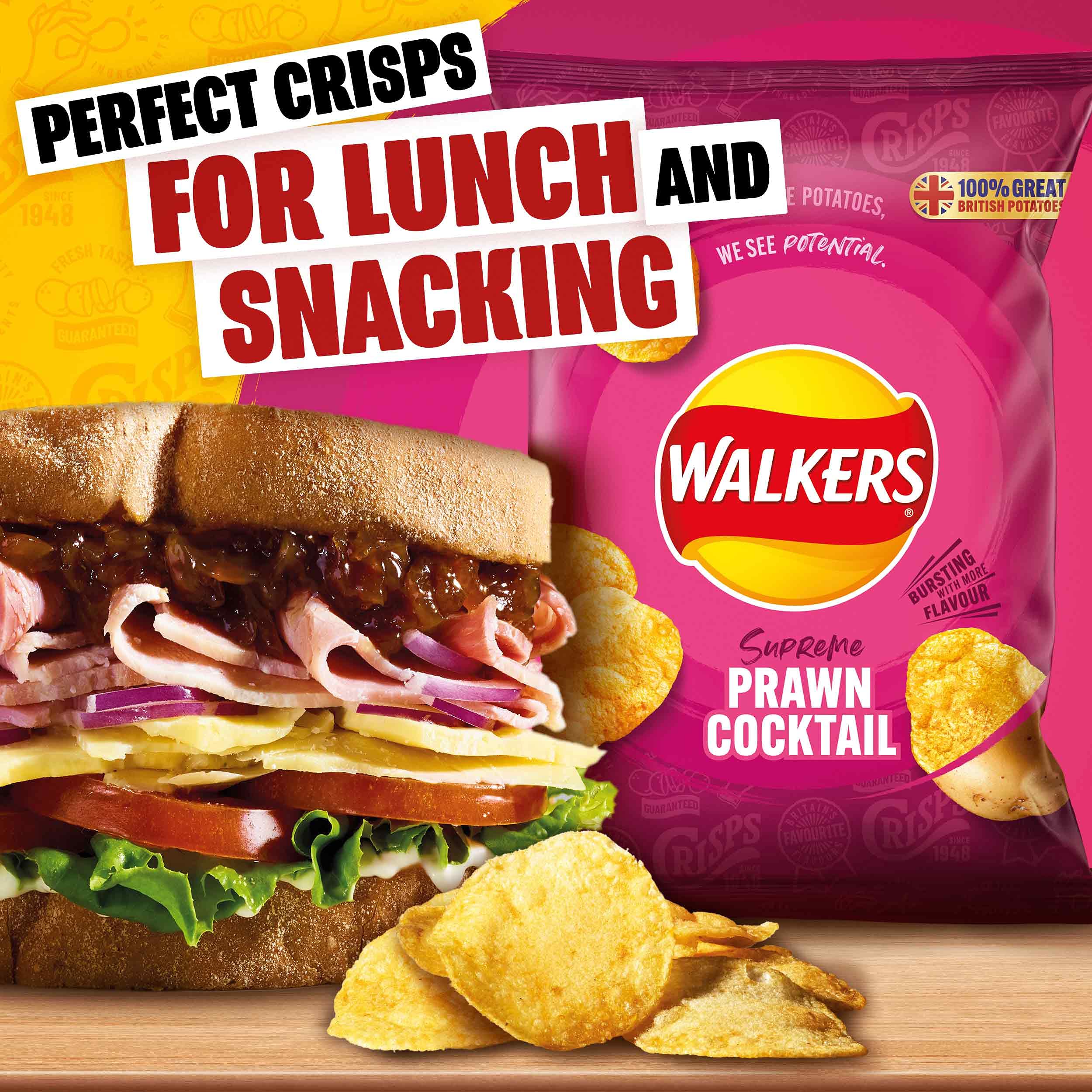 Walkers - Prawn Cocktail Crisps 32 x 32.5g Multipack 4