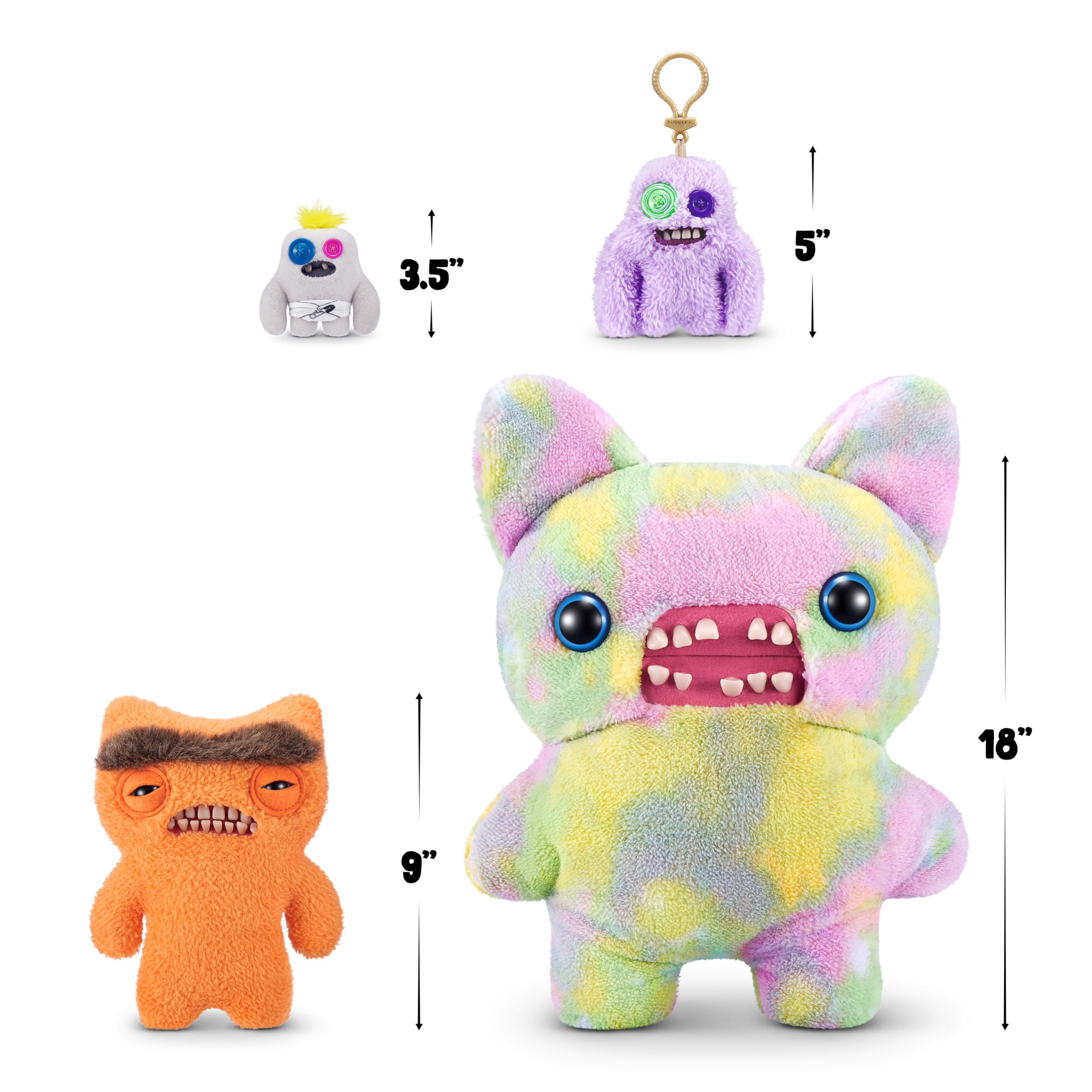 Fuggler Hairy Fuggs 2-Pack - 9-inch Funny Ugly Monster Plush Toys for Kids 4+ 4