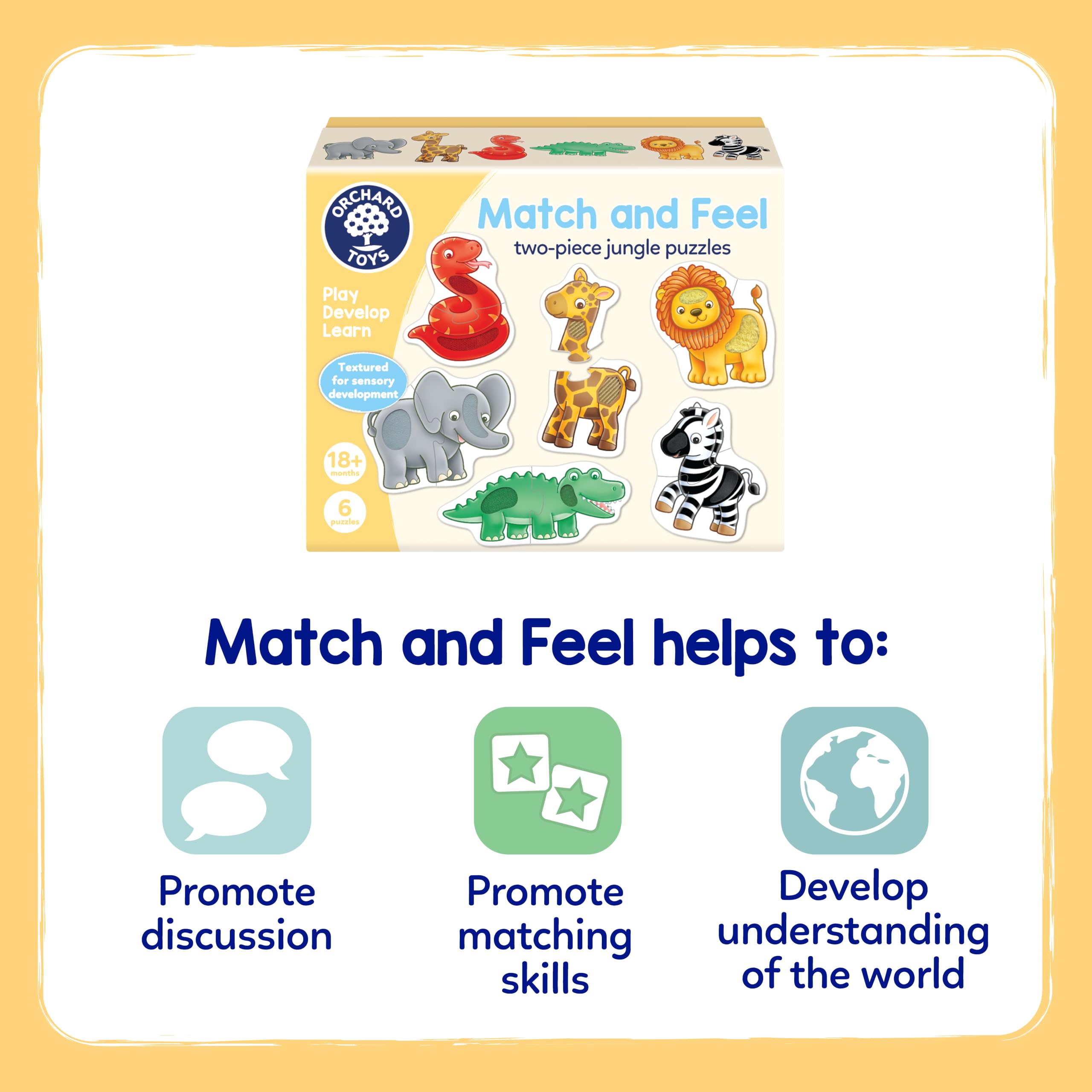 Orchard Toys Match and Feel Jungle Puzzles - Textured Sensory Play | 18 Months+ | 6 Puzzles 5