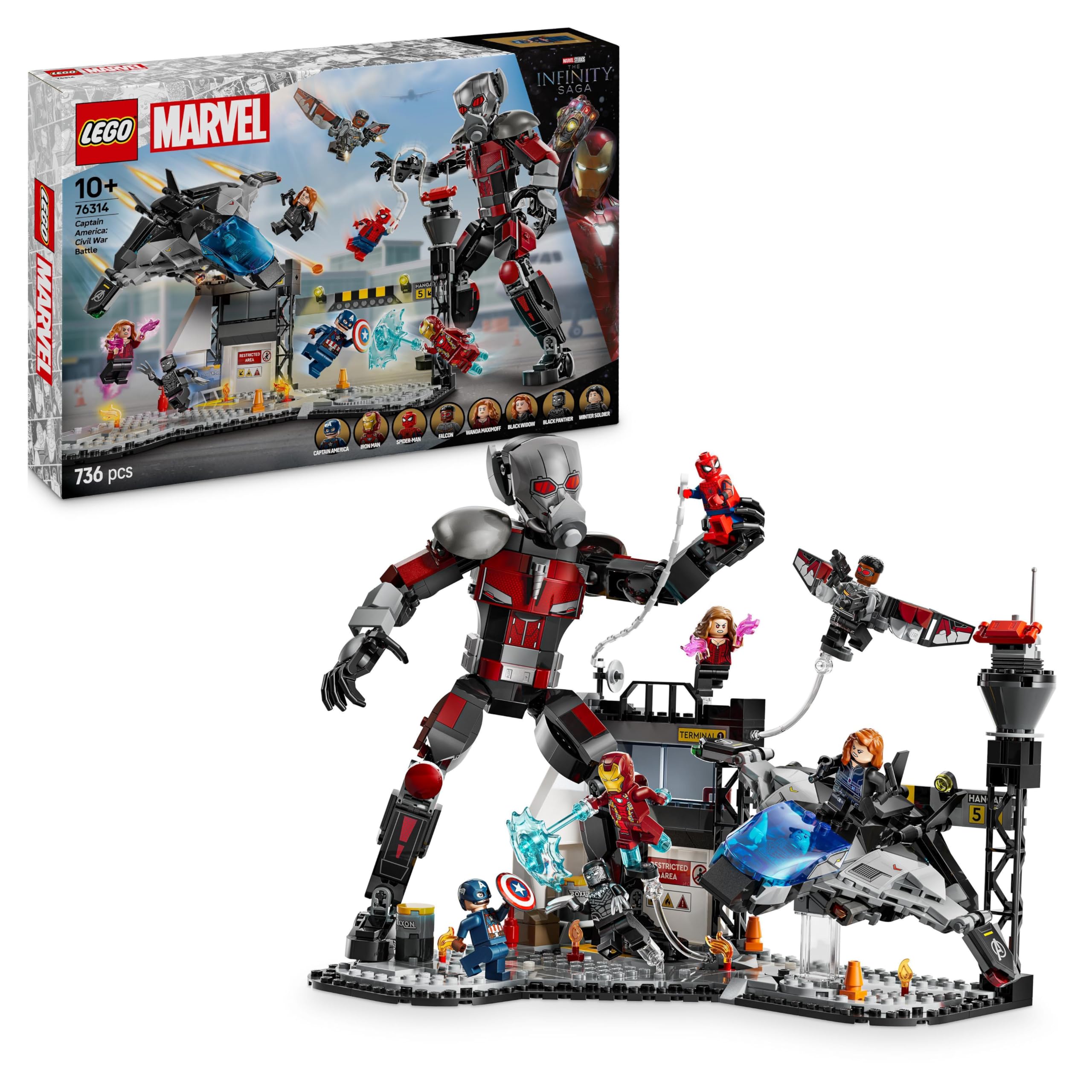 LEGO Marvel Captain America: Civil War Action Battle - Super Heroes Building Playset for Ages 10+