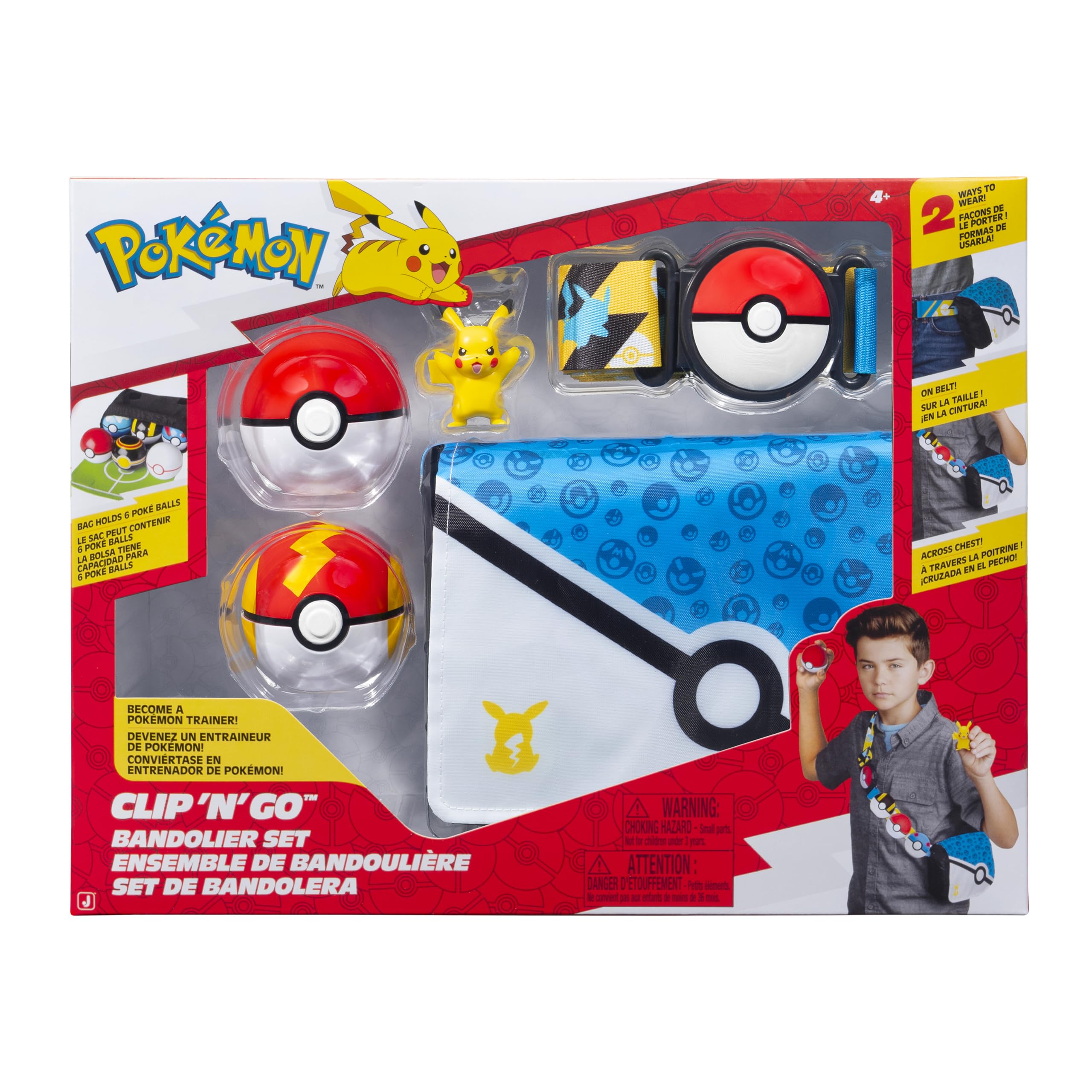 Pokémon Pikachu Clip ‘N’ Go Bandolier Set with 2-Inch Battle Figure and 2 Poké Balls