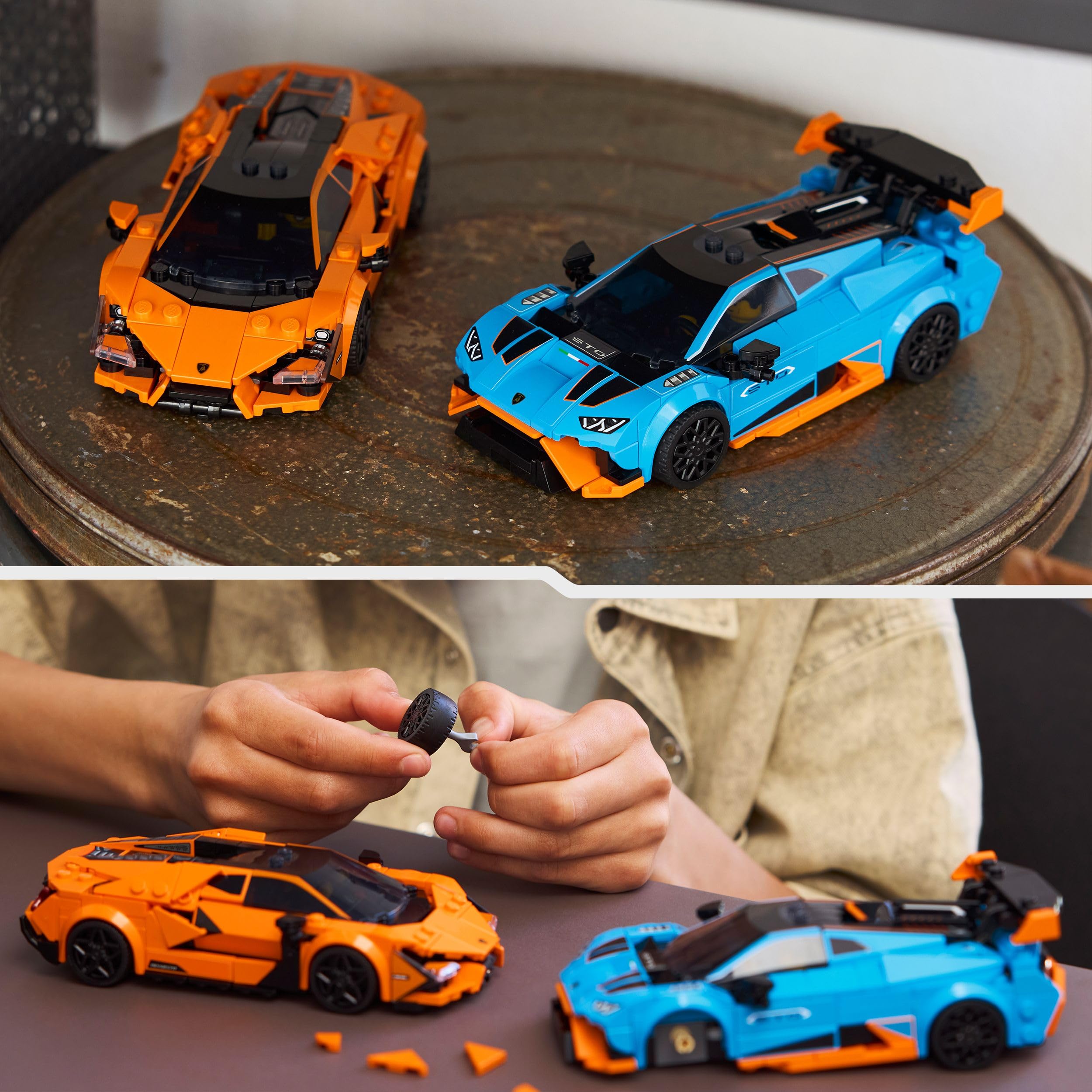 LEGO Speed Champions Lamborghini Revuelto & Huracán STO Building Set - 607-Piece Car Model Kit for Ages 10+ 4