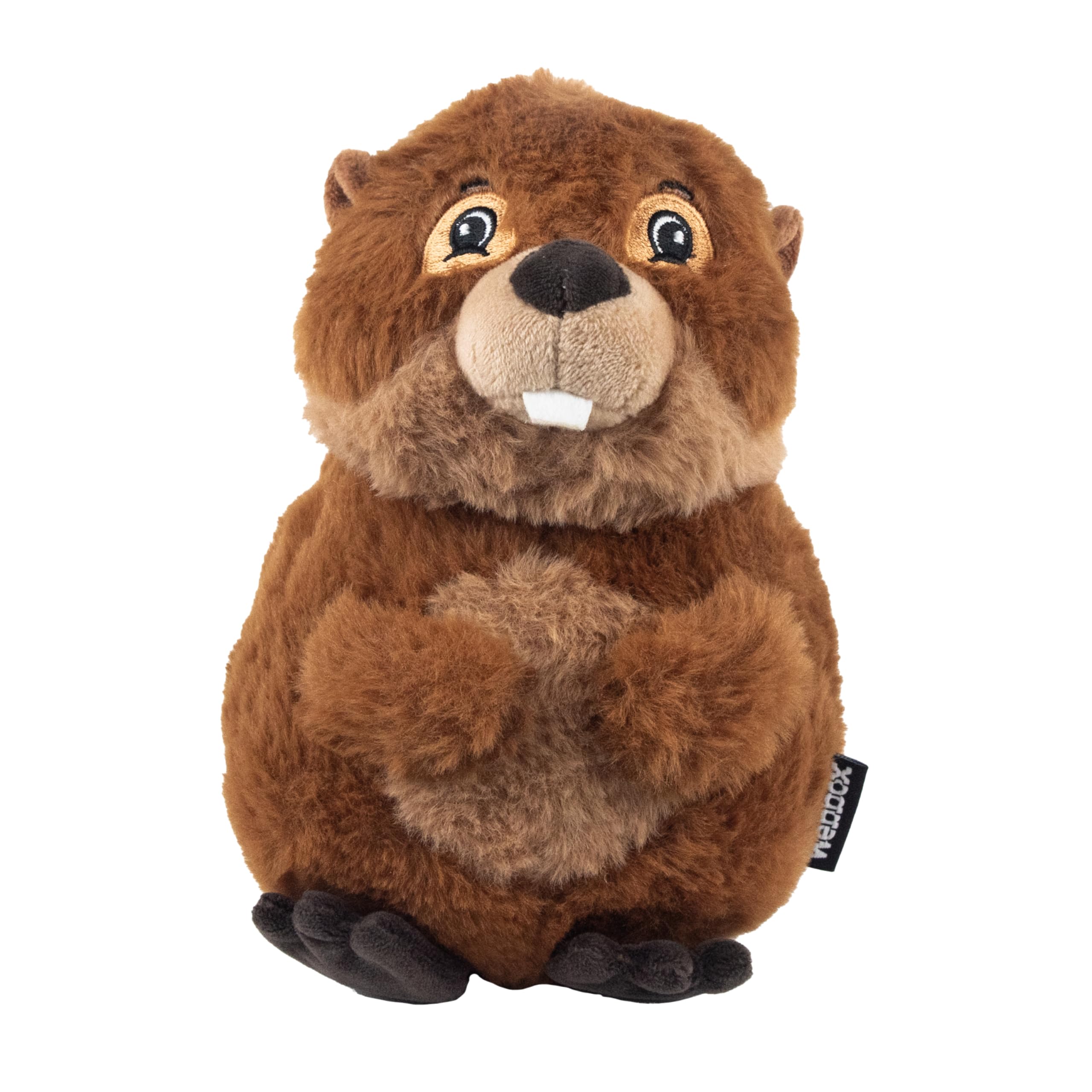 Webbox Bertie the Beaver Plush Squeaky Dog Toy with Tough TPR Tail | All Sizes | Brown