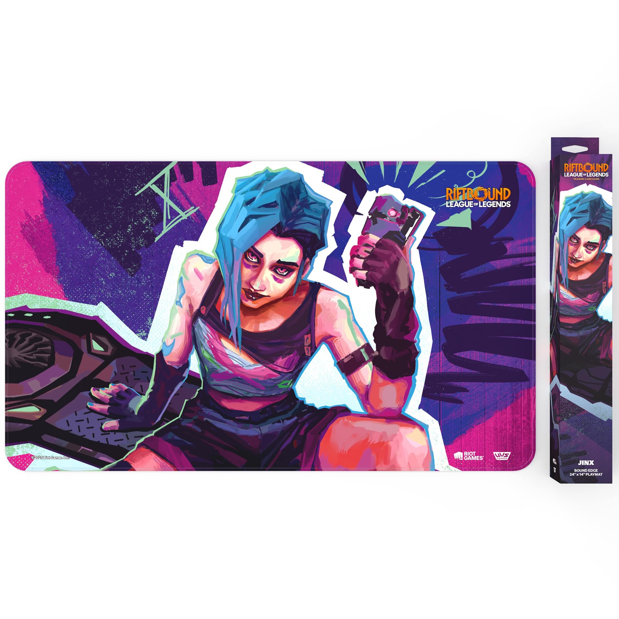 Riftbound TCG: League of Legends Jinx Playmat - Neoprene Gaming Mat with Stitched Trim 5