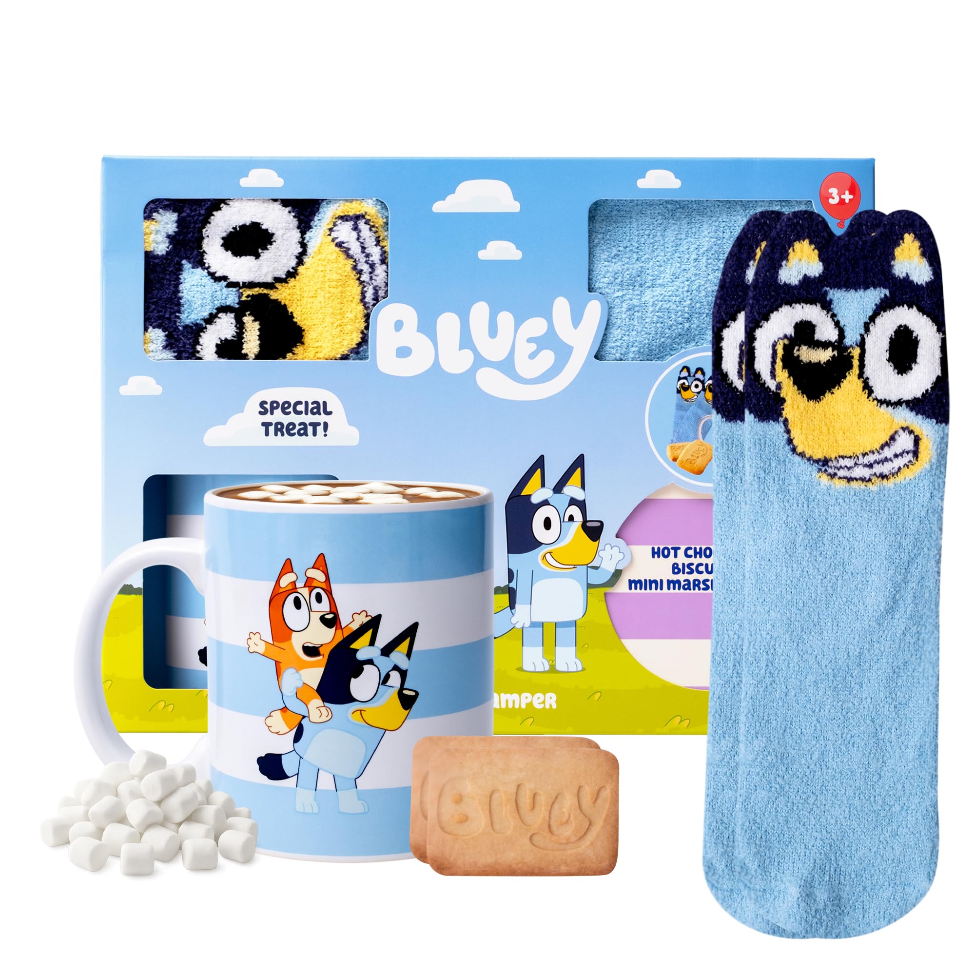 Bluey - Cosy Hot Chocolate Hamper with Ceramic Mug, Fluffy Socks & Dairy-Free Treats 10