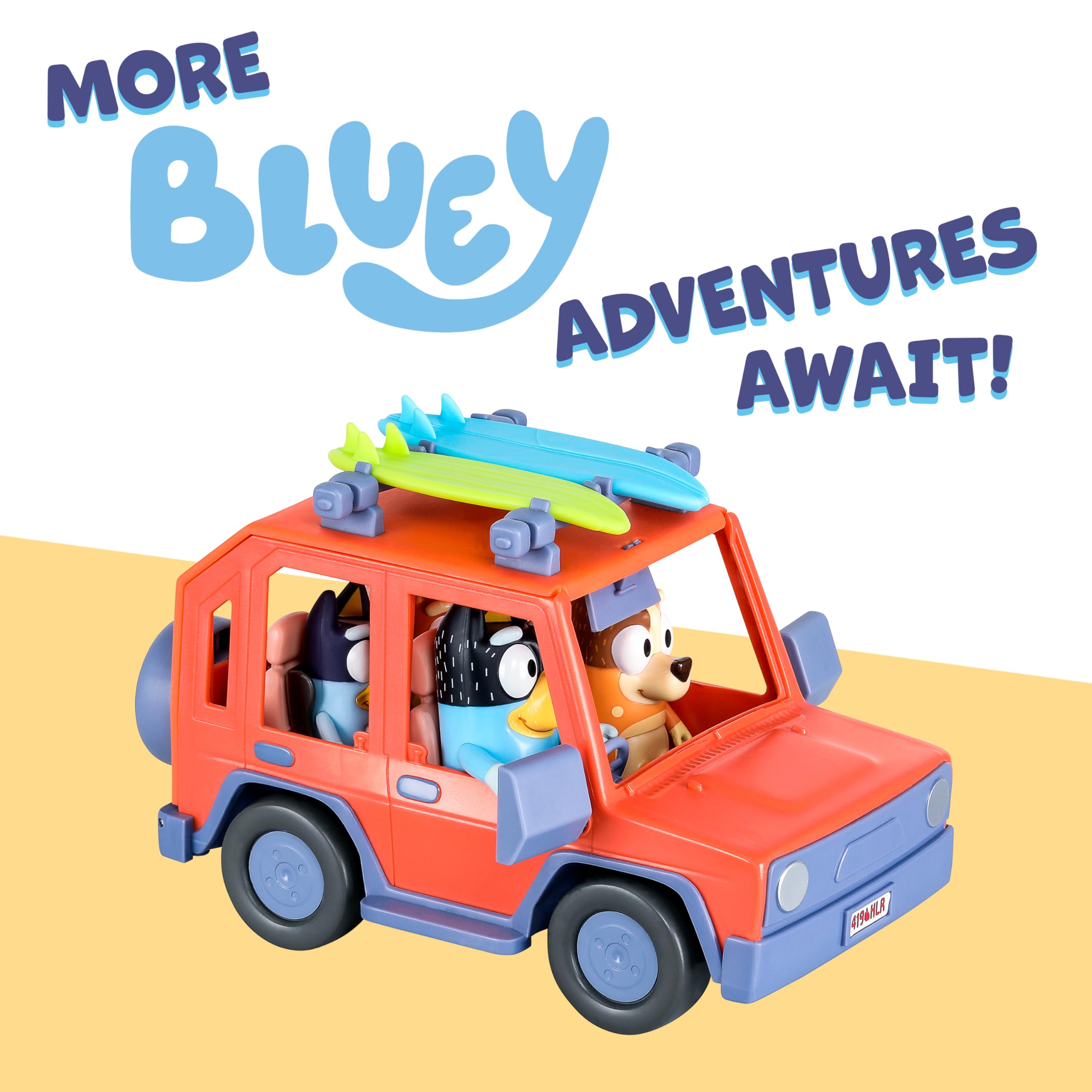 Bluey Heeler Family 4WD Vehicle Playset with 4 Figures, Surfboards & Stickers - Amazon Exclusive 8