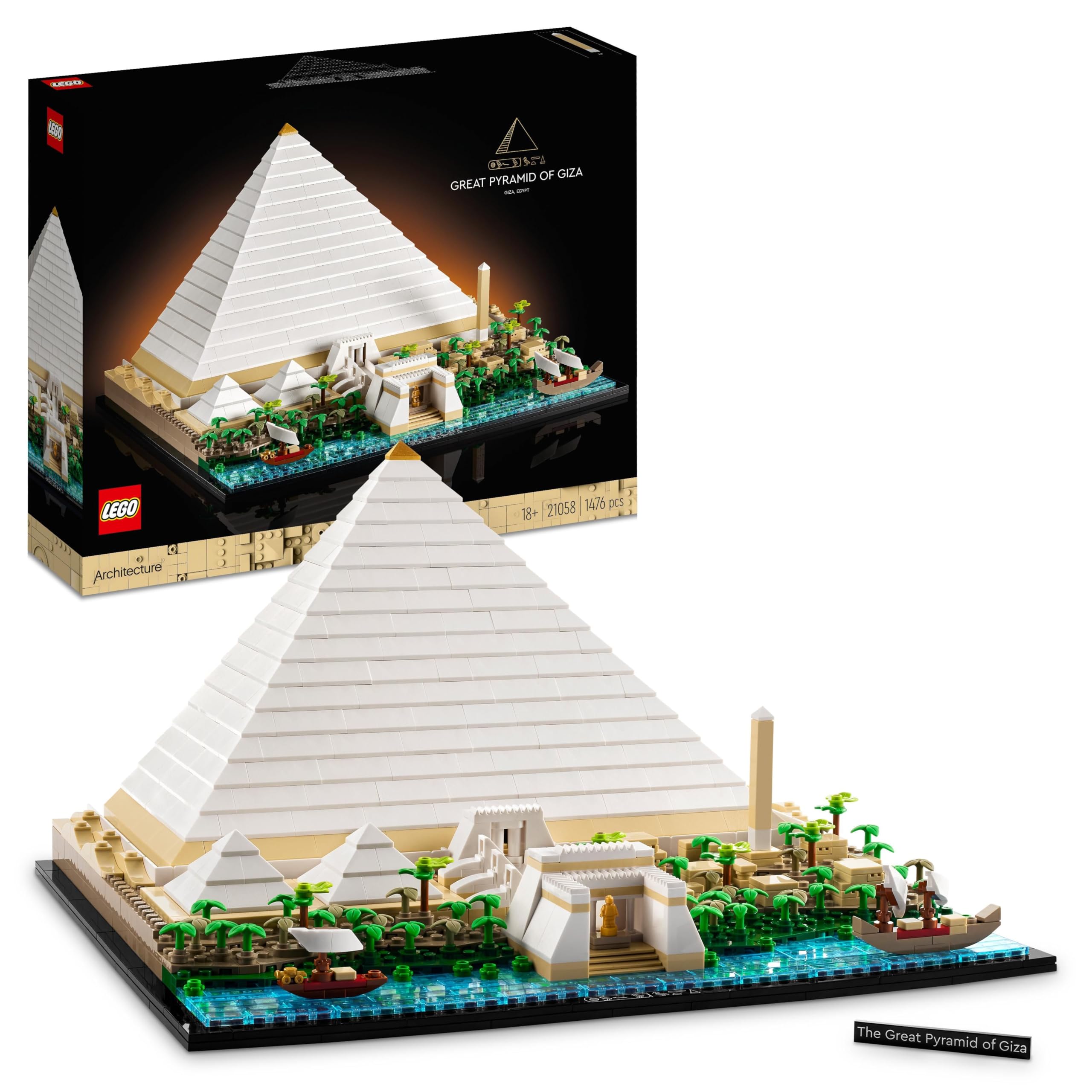 LEGO Architecture 21058 Great Pyramid of Giza Building Set | 1,476 Pieces | Ages 18+