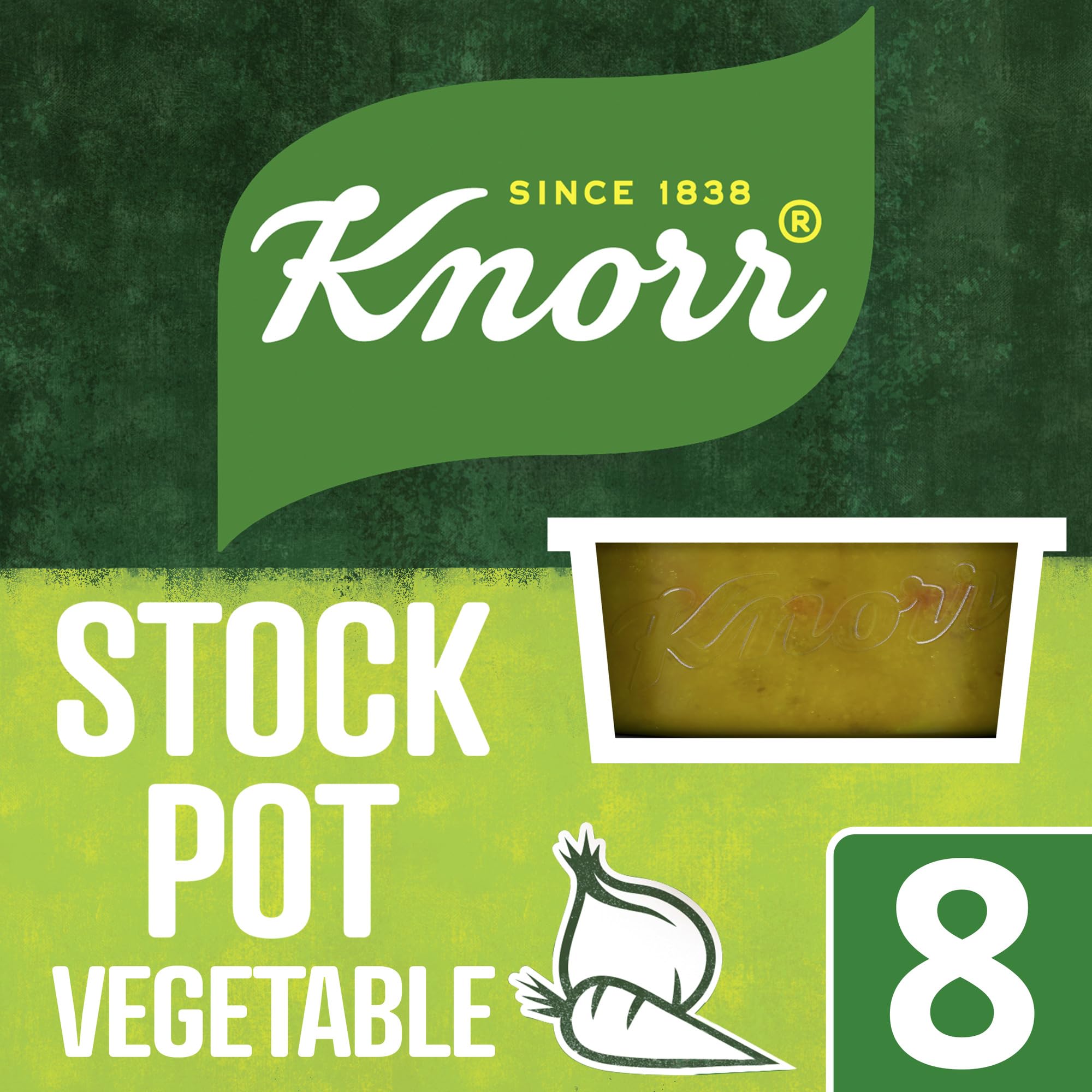 Knorr Vegetable Stock Pots - Gluten-Free, Rich Flavor for Vegetarian Meals | 8 x 28g Pots