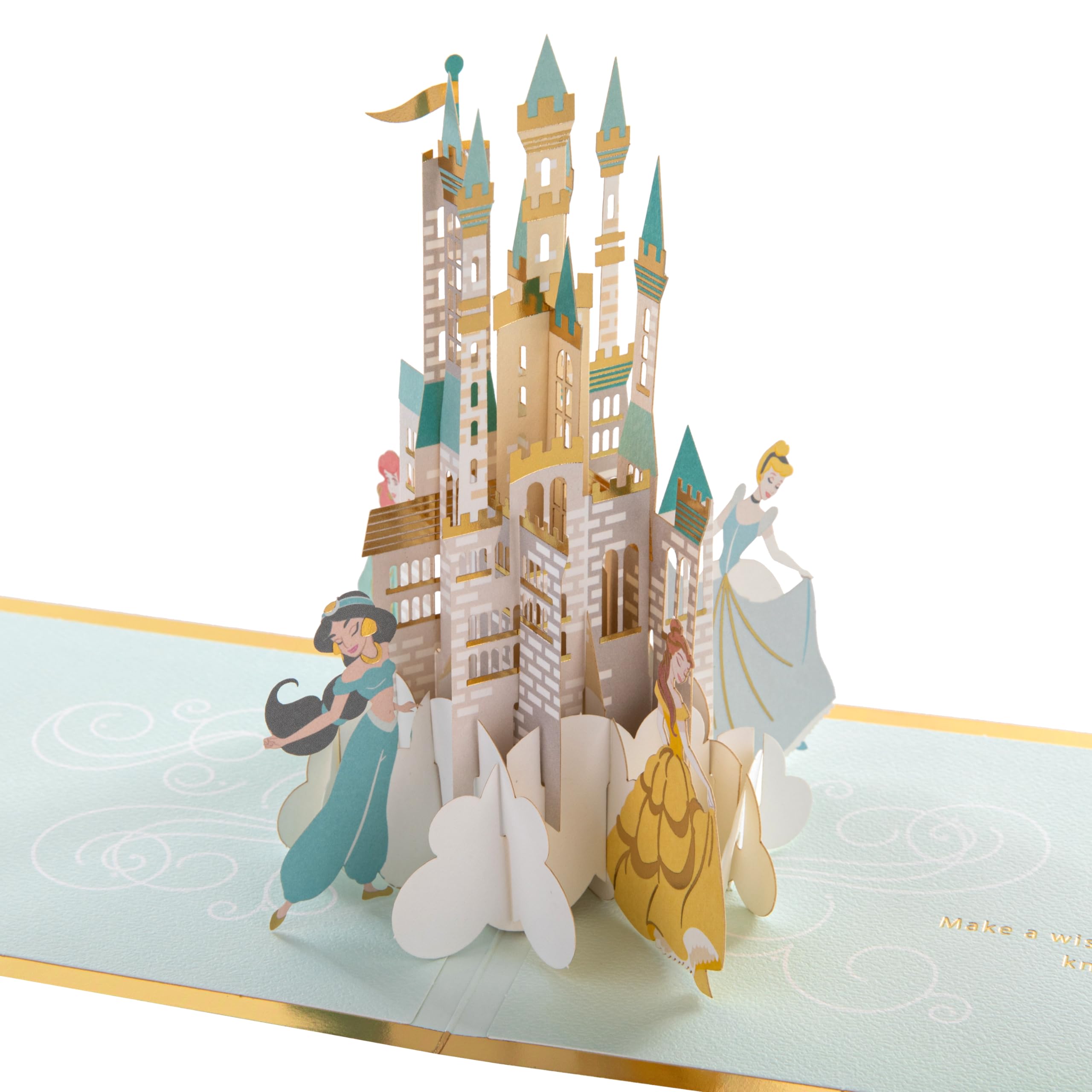 Hallmark Disney Princesses & Castle 3D Pop-Up Birthday Greeting Card with Gold Foil 1