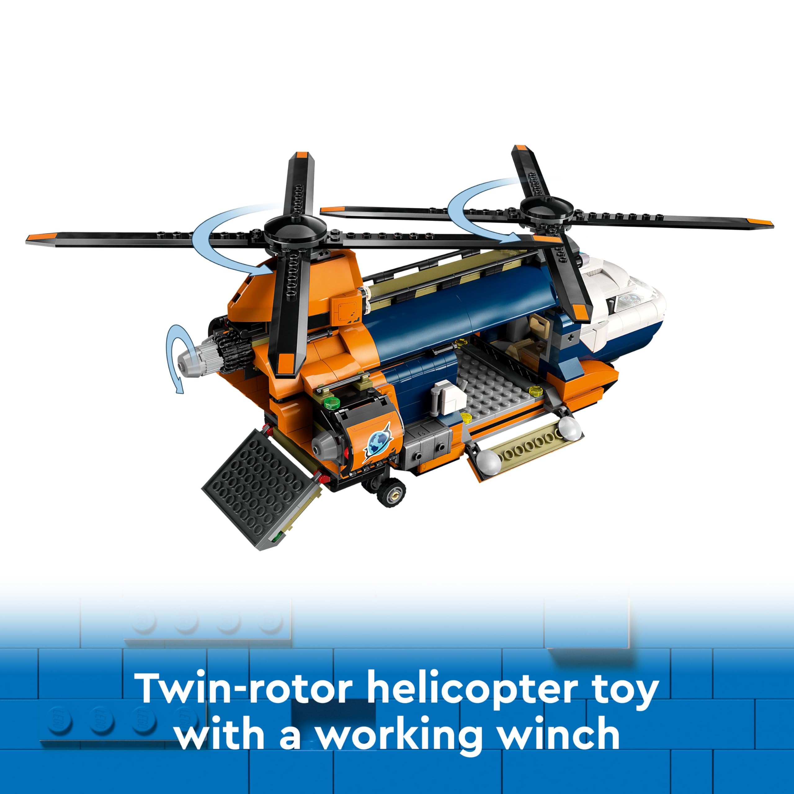 LEGO City Jungle Explorer Helicopter at Base Camp - Building Toy Playset for Kids 8+ 10