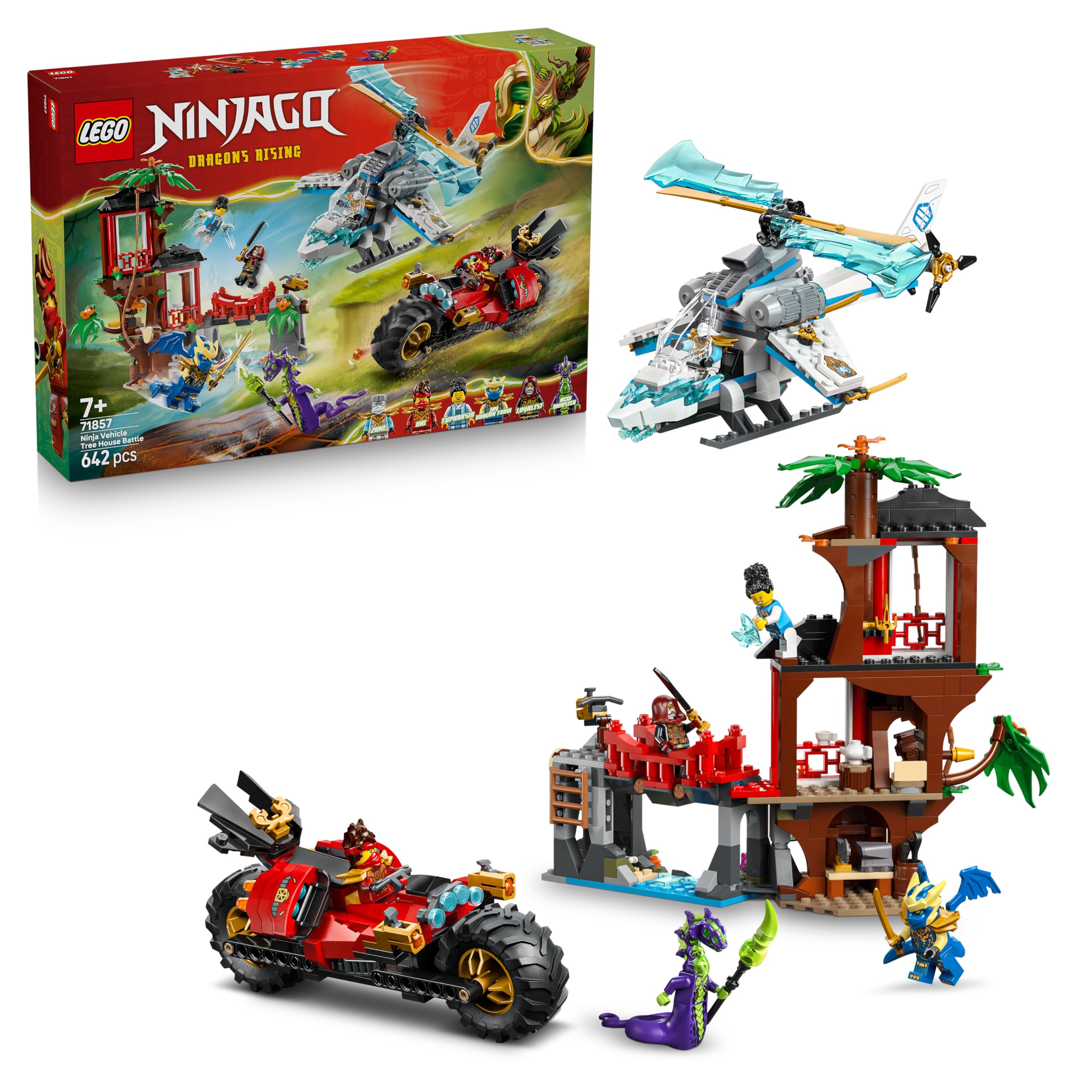 LEGO NINJAGO Ninja Vehicle Tree House Battle Building Set | Ages 7+ | Model 71857